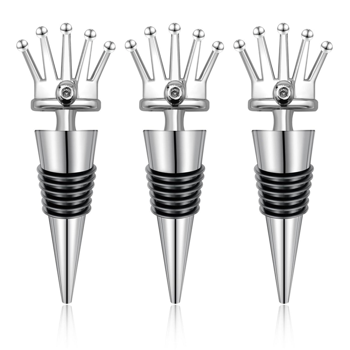 Wine Stoppers Reusable Wine Stopper Decorative Wine Bottle Stopper Beverage Bottle Stopper Wine Corks for Keeping Wine (3PCS)