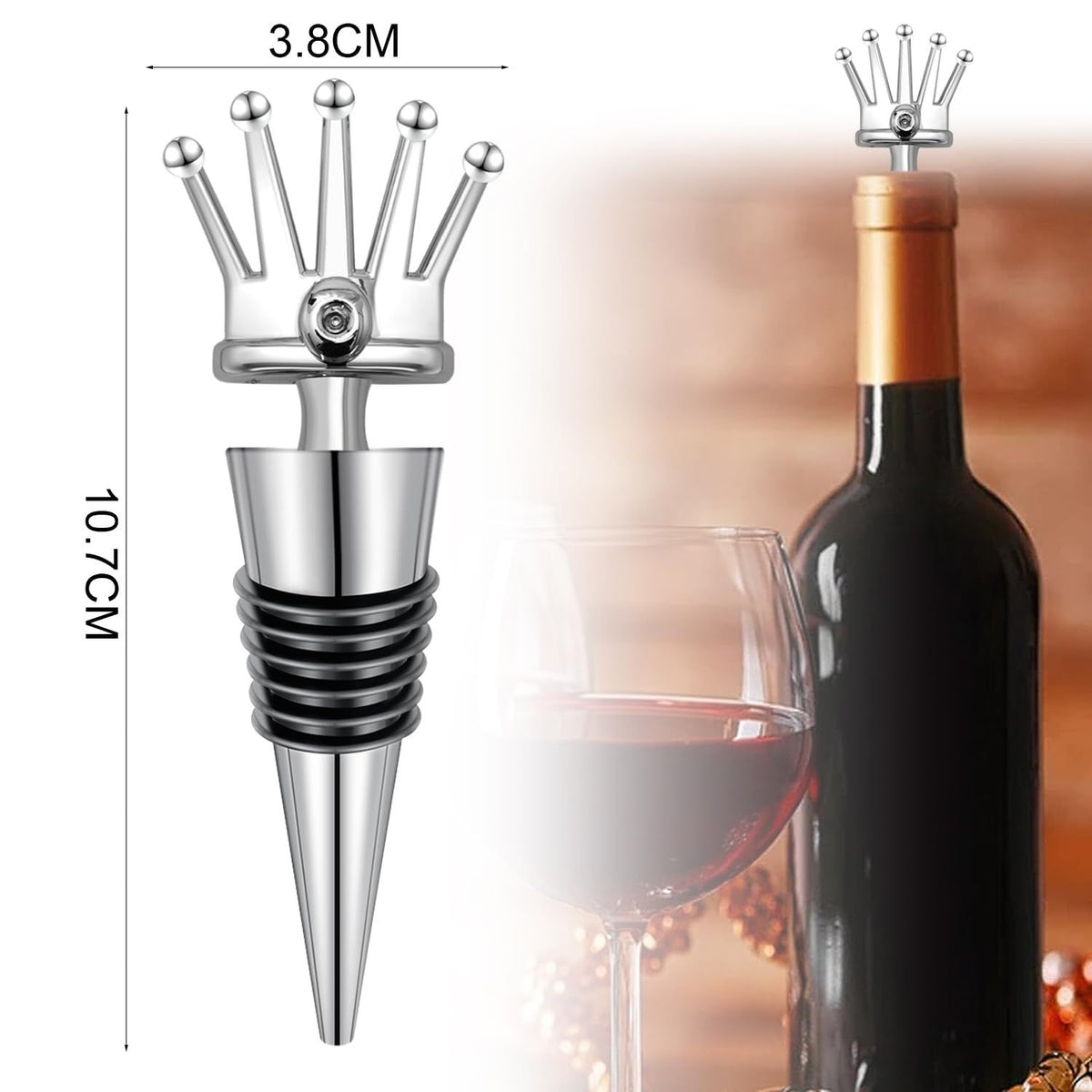 Wine Stoppers Reusable Wine Stopper Decorative Wine Bottle Stopper Beverage Bottle Stopper Wine Corks for Keeping Wine (3PCS)