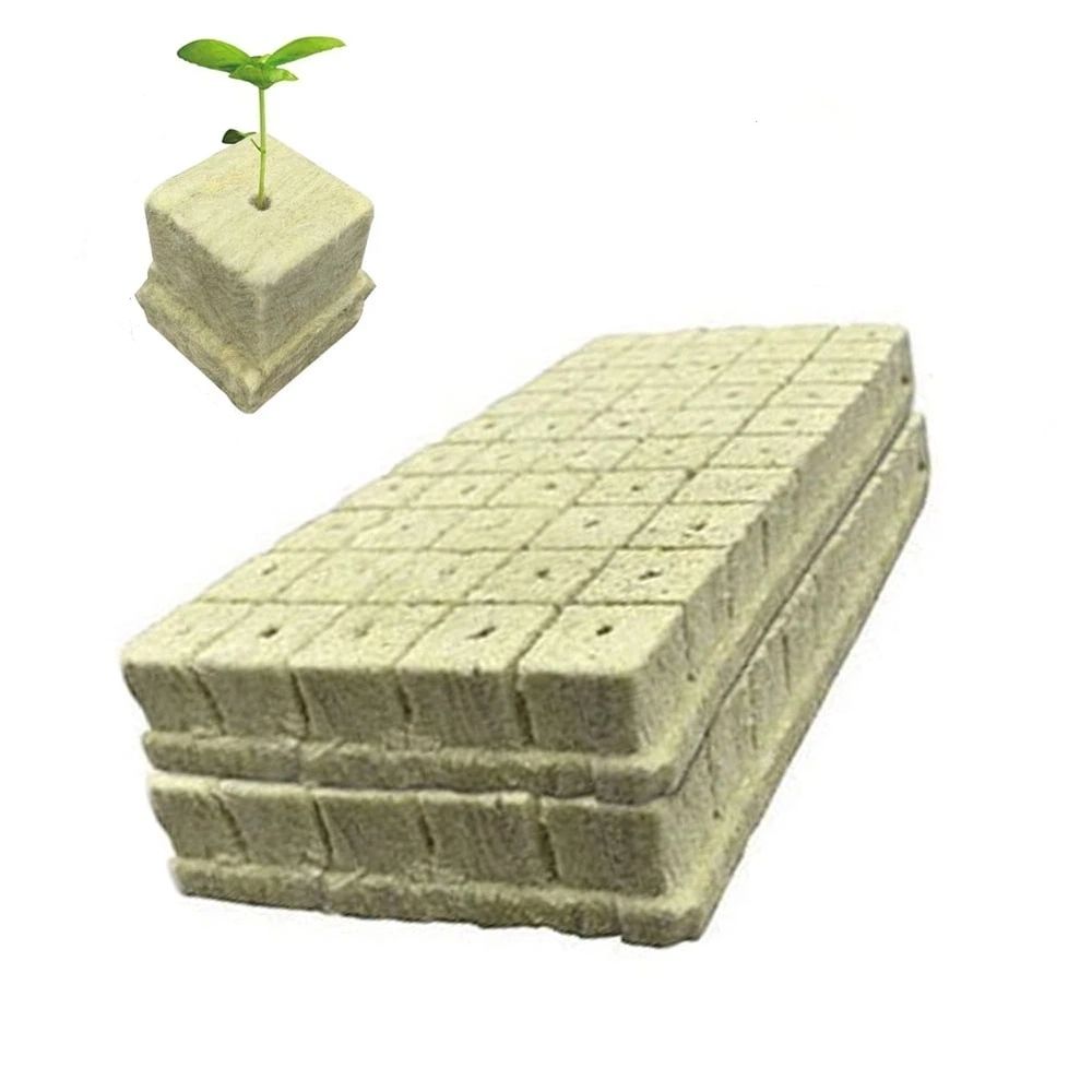 100 Pcs Rockwool Cubes,  1.57 Rock Wool Planting Cubes, Rock Wool for Hydroponic Growing, Perfect for Rooting, Cuttings, Cloning Plants, Seed Germination