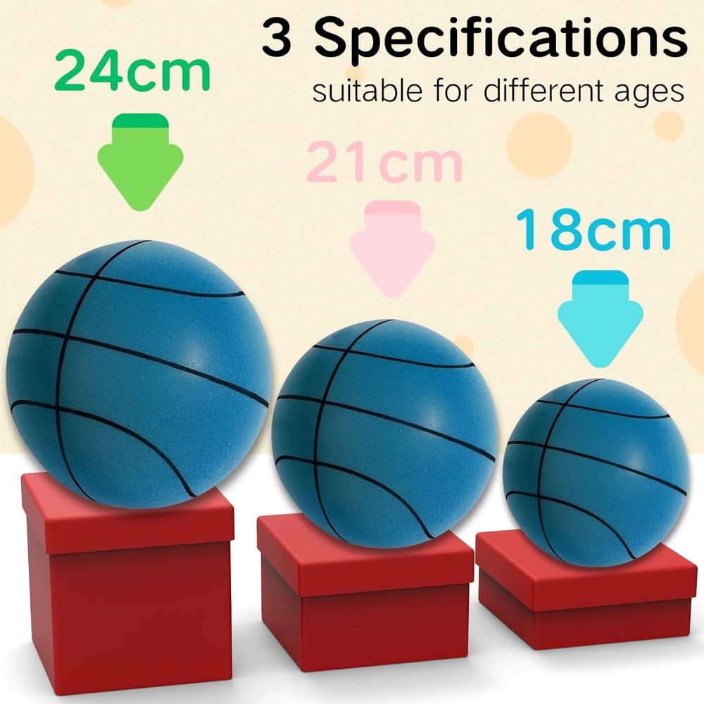 Silent Basketball, 9.45 Quiet Basketball Indoor, Foam Indoor Dribbling Training Ball, Uncoated High-Density, Blue