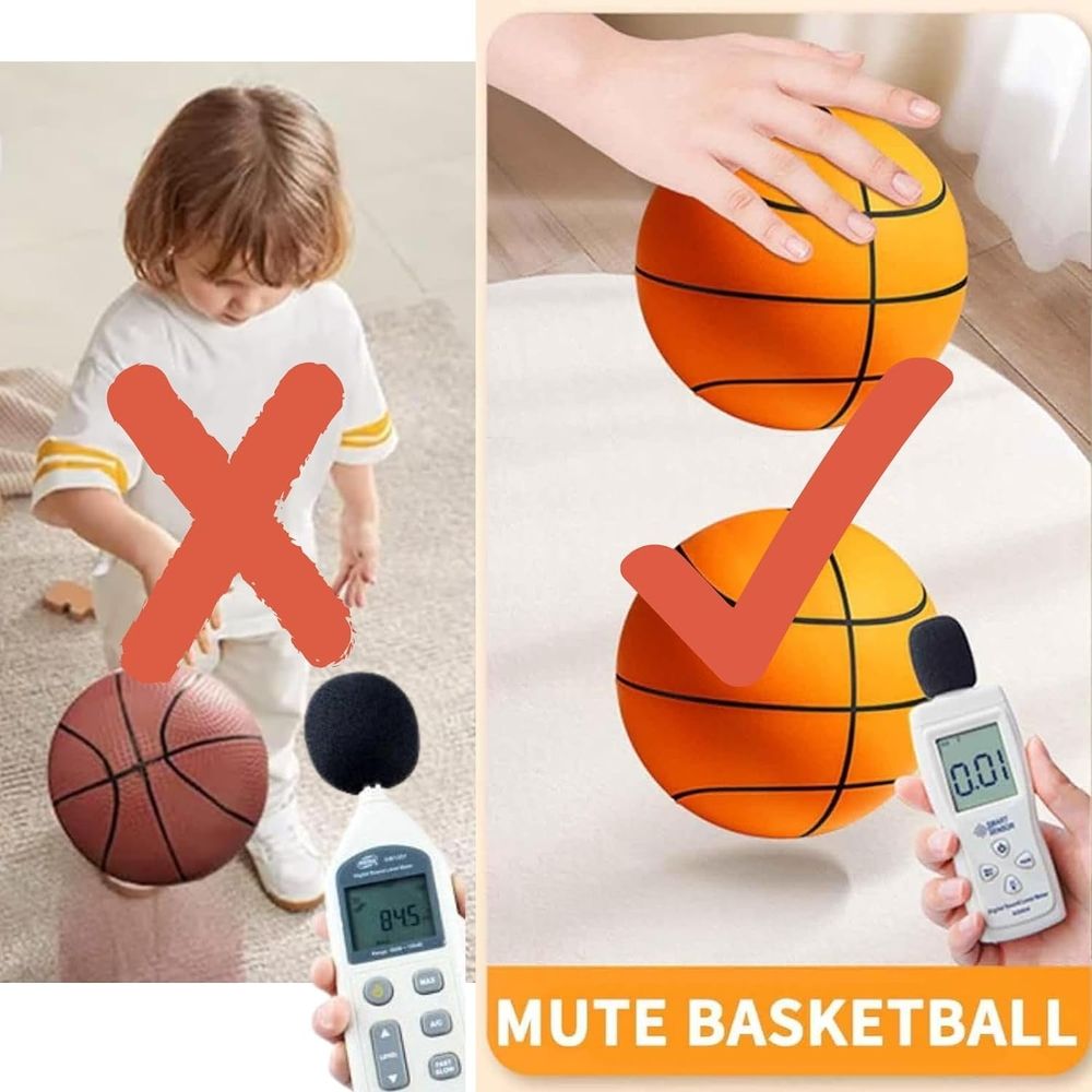 Silent Basketball, 9.45 Quiet Basketball Indoor, Foam Indoor Dribbling Training Ball, Uncoated High-Density, Blue