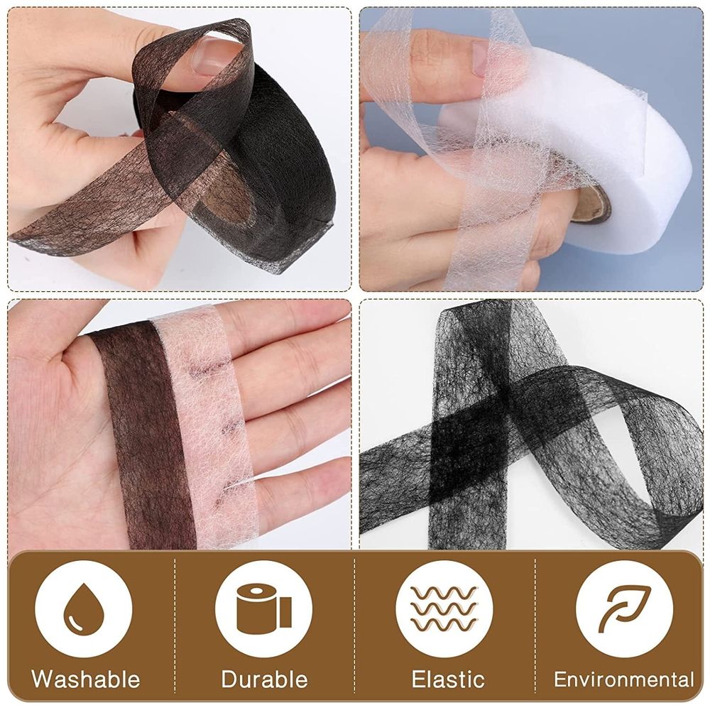 No Sew Hemming Tape Fabric Adhesive, 2 Rolls 1/2 Inch x 70 Yards Extra Strong Iron-On Hem Tape
