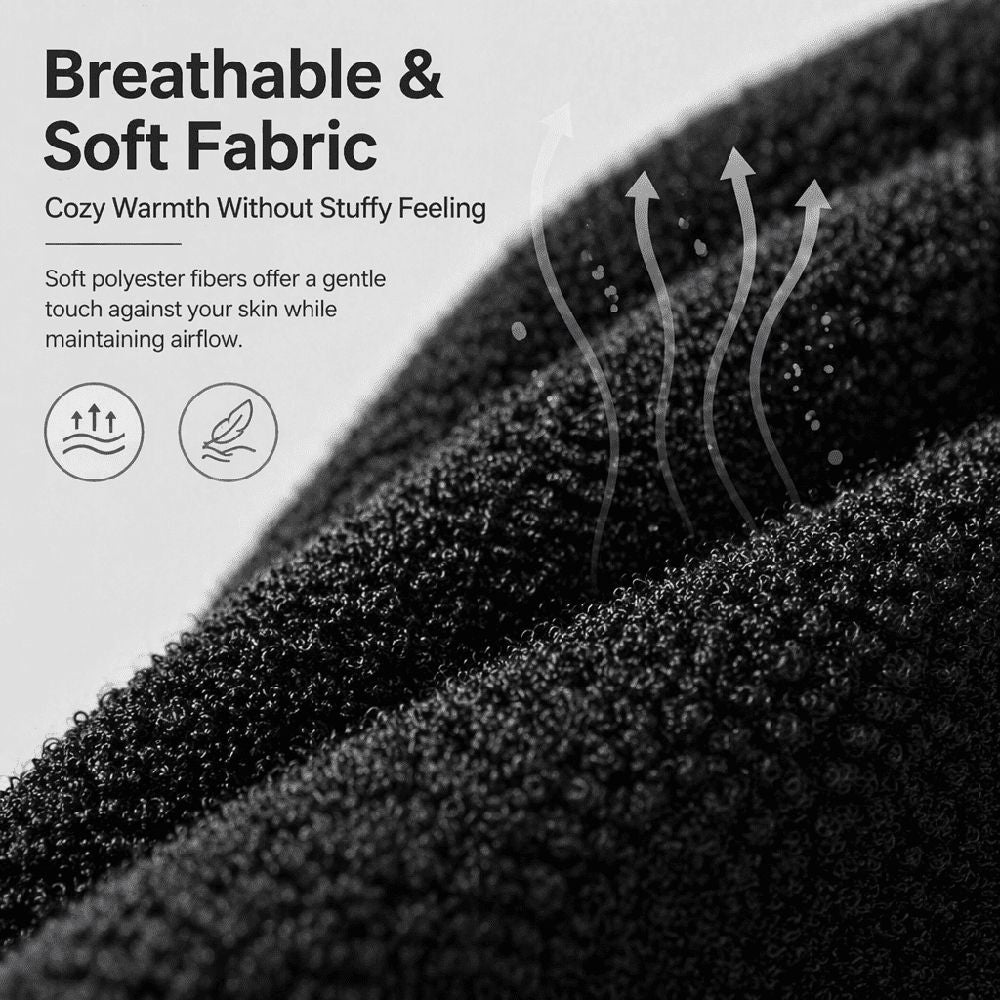 2Pcs Men Women Thermal Leg Warmers, Windproof Knee Braces Rheumatic Arthritis Sleeves Protector, Winter Cozy Wraps Leg Pad for Outdoor Sports Cycling Running Walking,Black