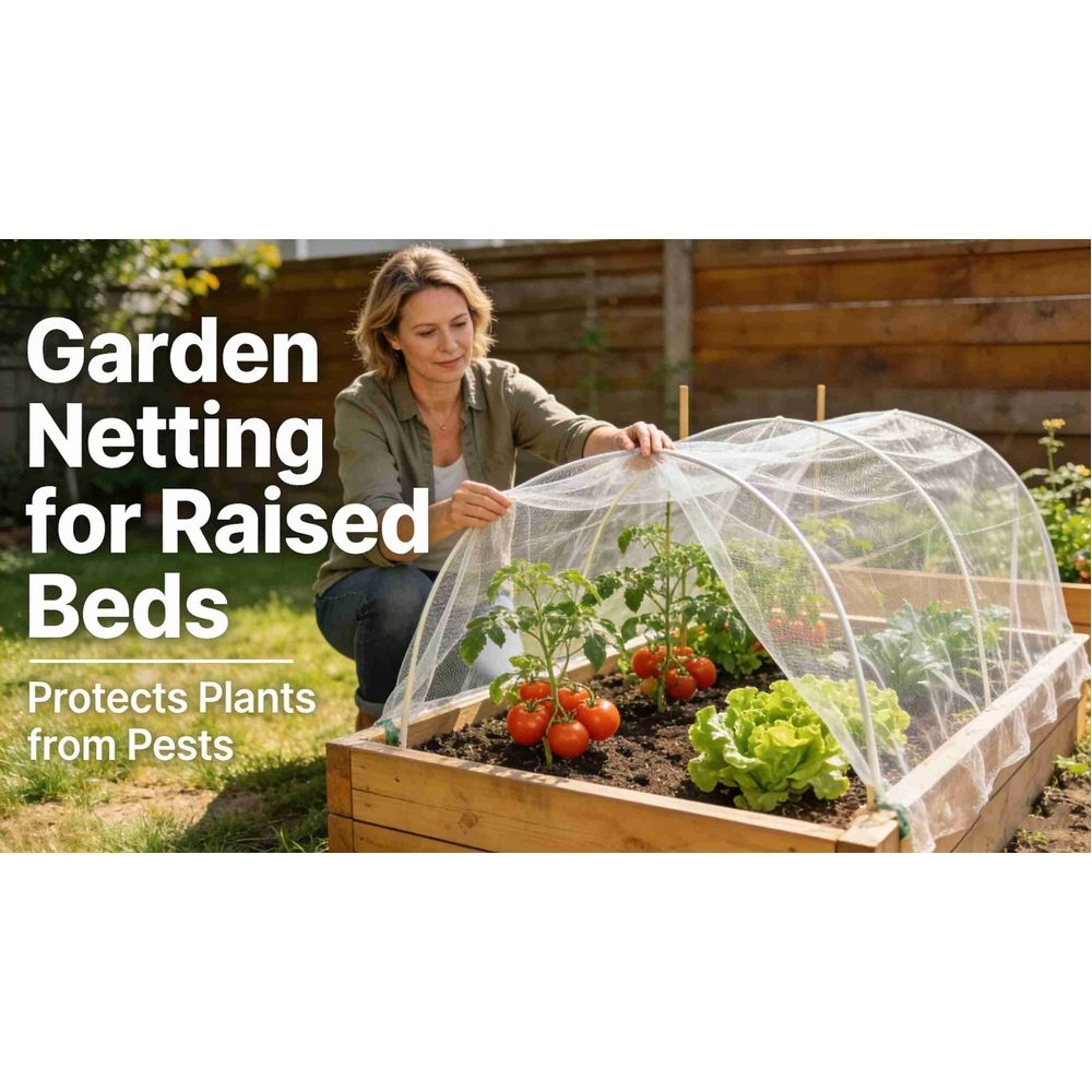 Garden Netting for Raised Beds, 4.92x1.48x1.31ft Raised Bed Cover with Drawstring, Fine Mesh Garden Covers for Raised Beds, Bird Barrier Screen to Protect Vegetables, Fruits, Flowers