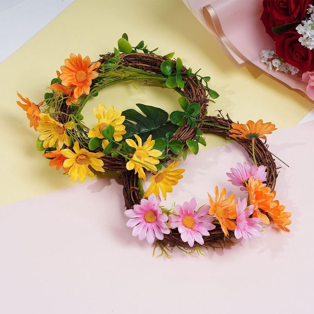 16 Pcs Wooden Grapevine Wreath, 4inch/10