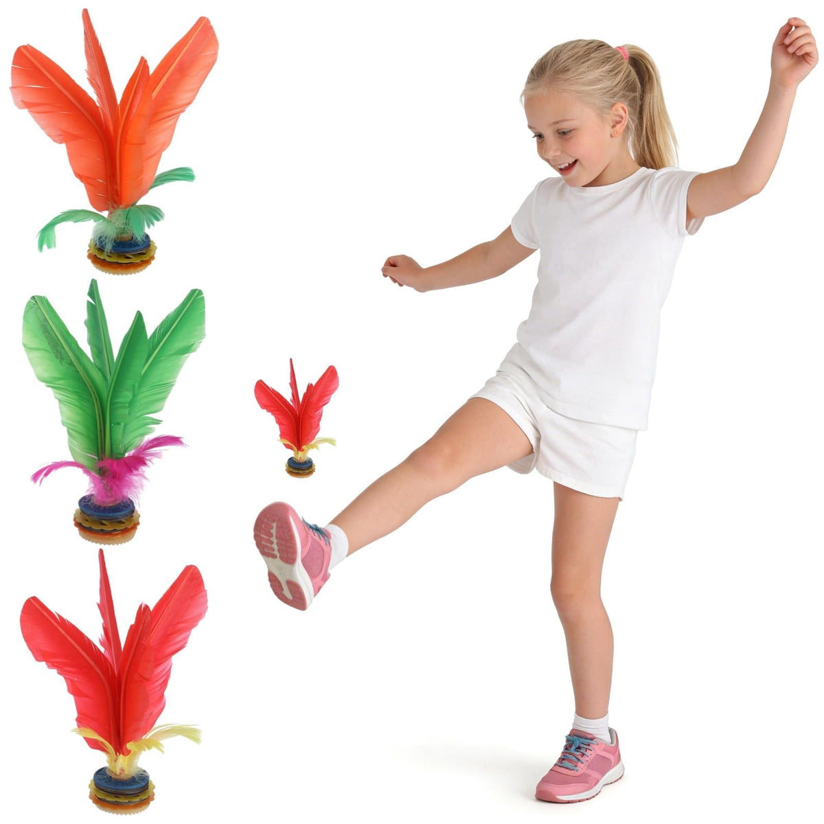 3PCS Jianzi Kicking Shuttlecock Set, Multicolor Nylon Foot Feather Balls, 6.7" Feather Kicking Shuttlecock for Exercise Training, Indoor Outdoor Fun Game