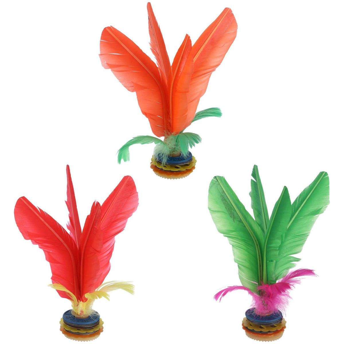 3PCS Jianzi Kicking Shuttlecock Set, Multicolor Nylon Foot Feather Balls, 6.7" Feather Kicking Shuttlecock for Exercise Training, Indoor Outdoor Fun Game