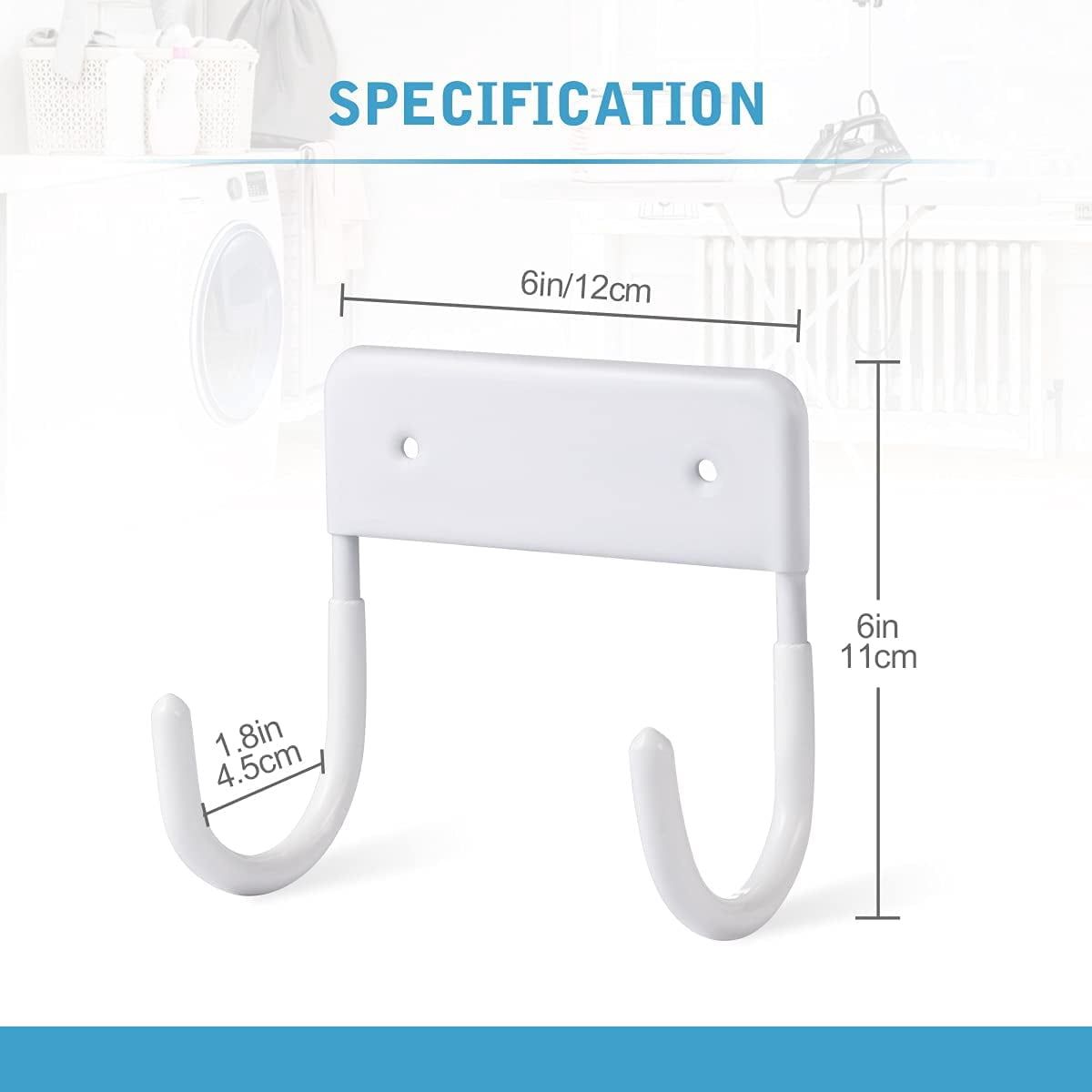 Ironing Board Hanger, Ironing Board Hook, Wall Mounted Holder, & Small Ironing Board (Matte White)