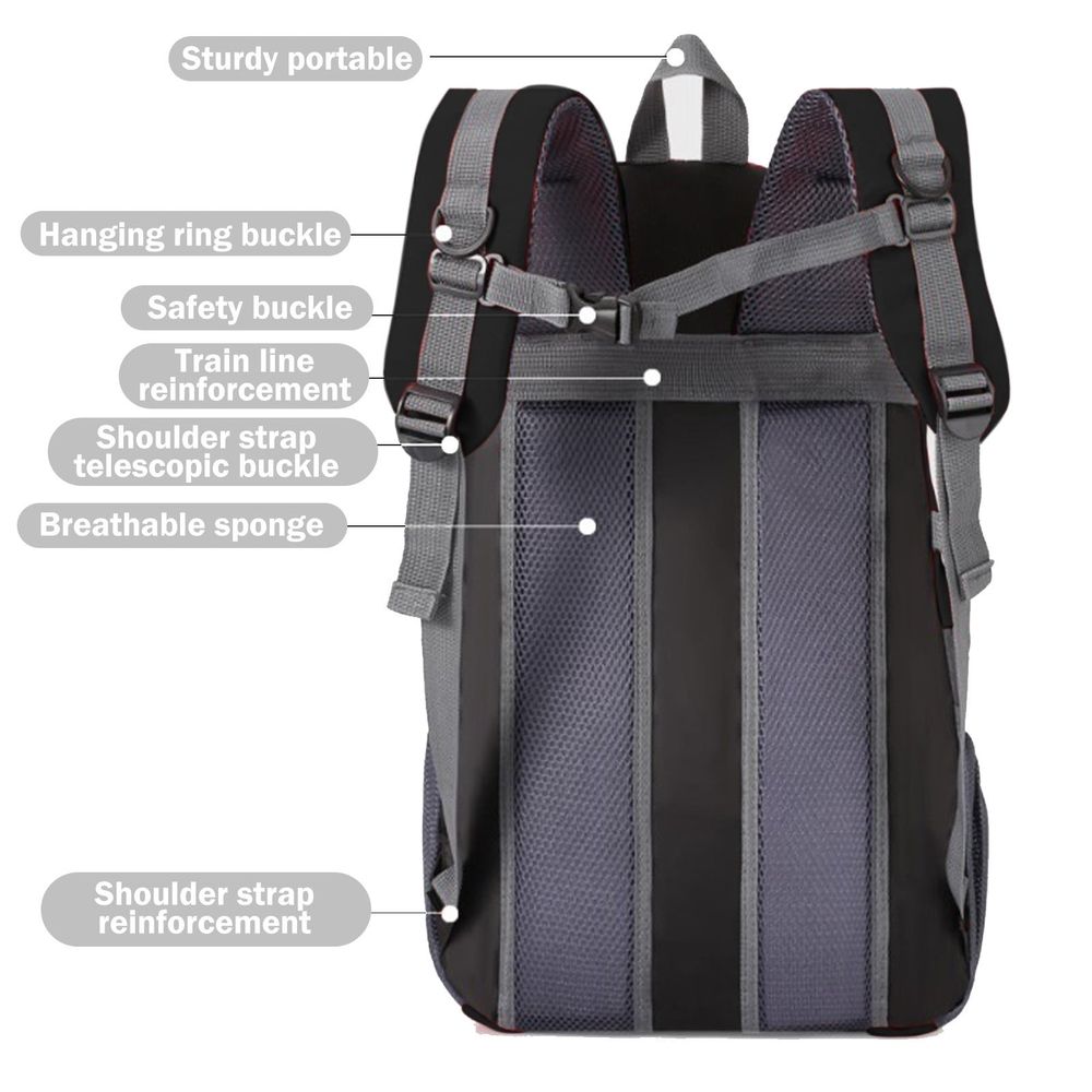 30L Lightweight Packable Hiking Backpack for Camping & Travel - Waterproof Nylon Daypack for Men & Women | Foldable, Durable, 30x13x50cm | Blue/Red Options