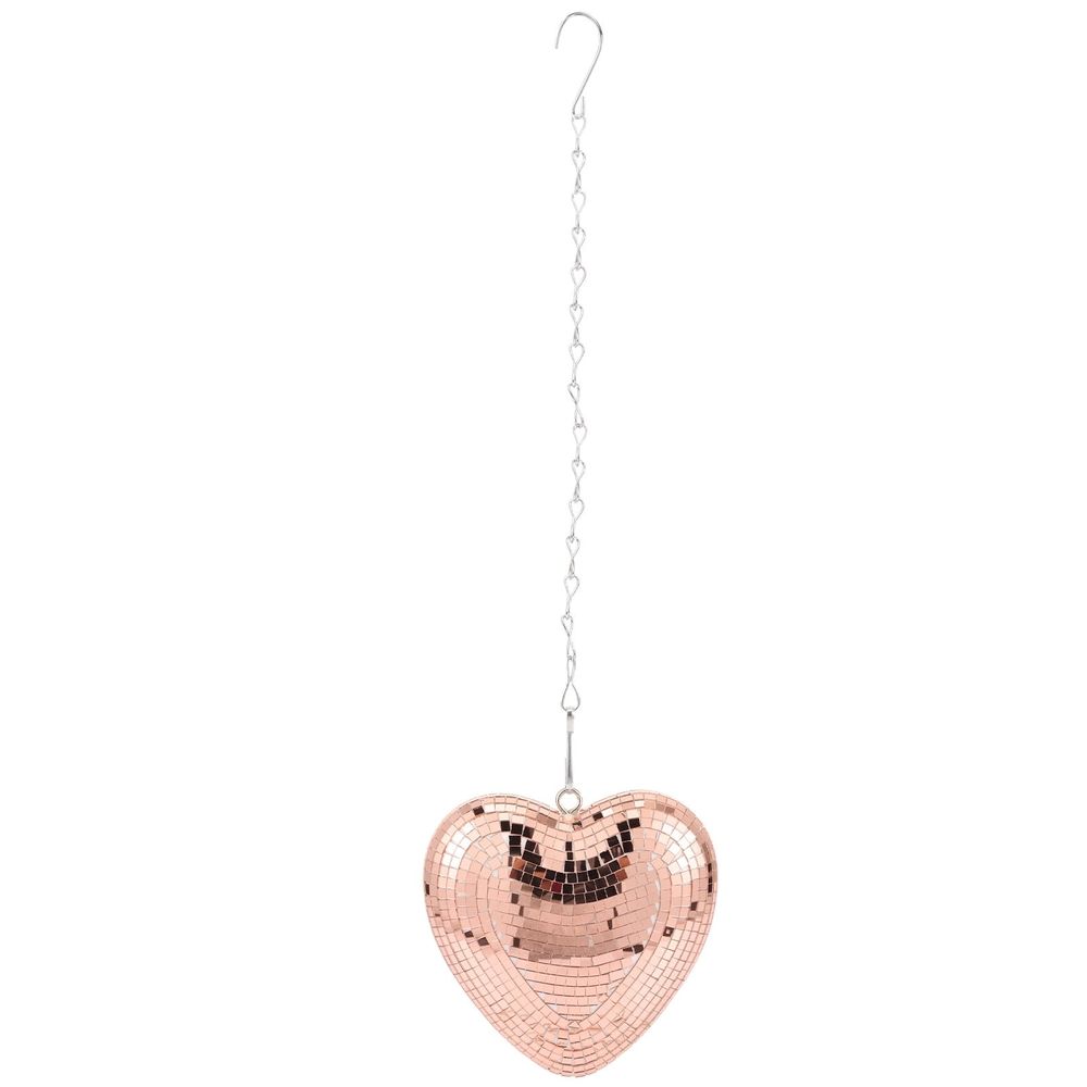1- Rose Disco Hang Ornament - Shiny Glass Party Decoration Accessory