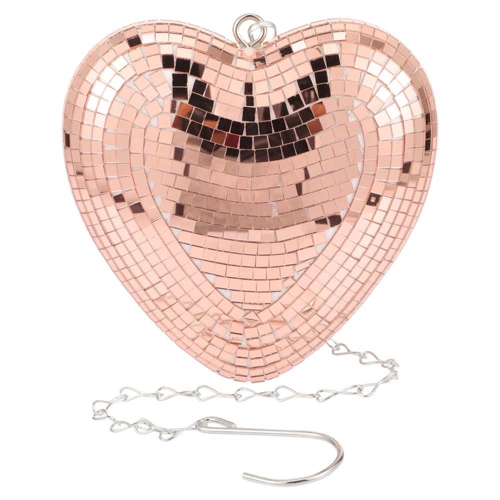 1- Rose Disco Hang Ornament - Shiny Glass Party Decoration Accessory