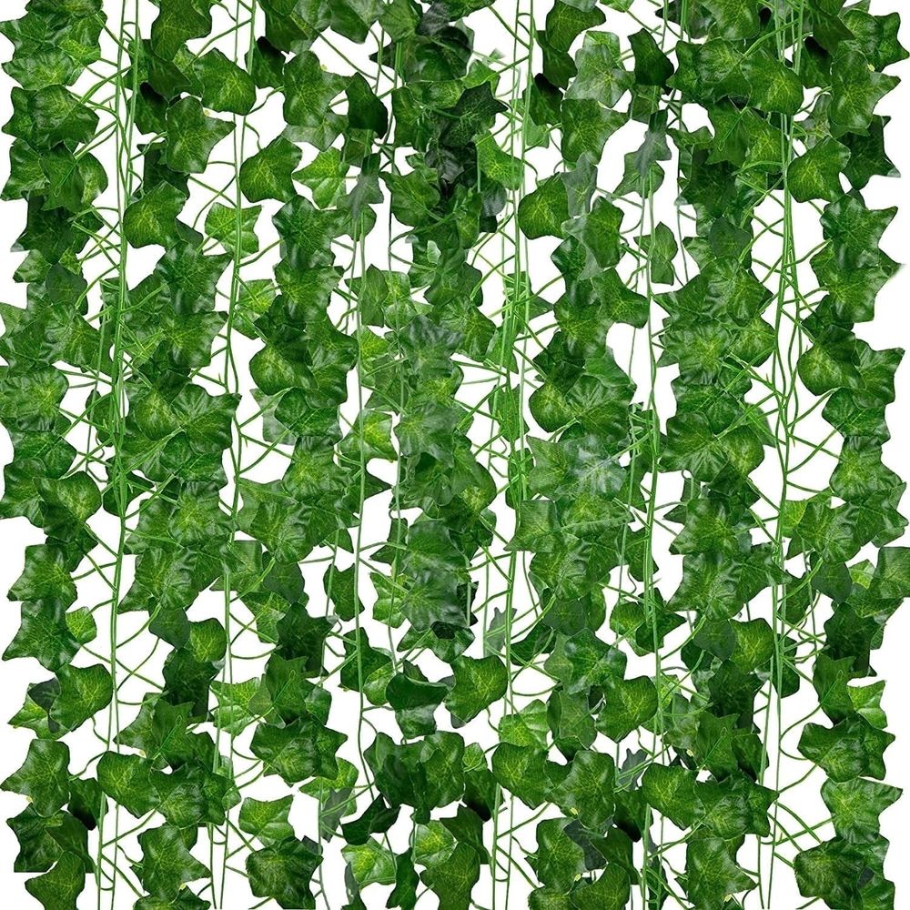 12 Pack Artificial Ivy Vines, Fake Ivy Garland for Home Decor, Faux Hanging Plants for Indoor Outdoor Aesthetics Decoration
