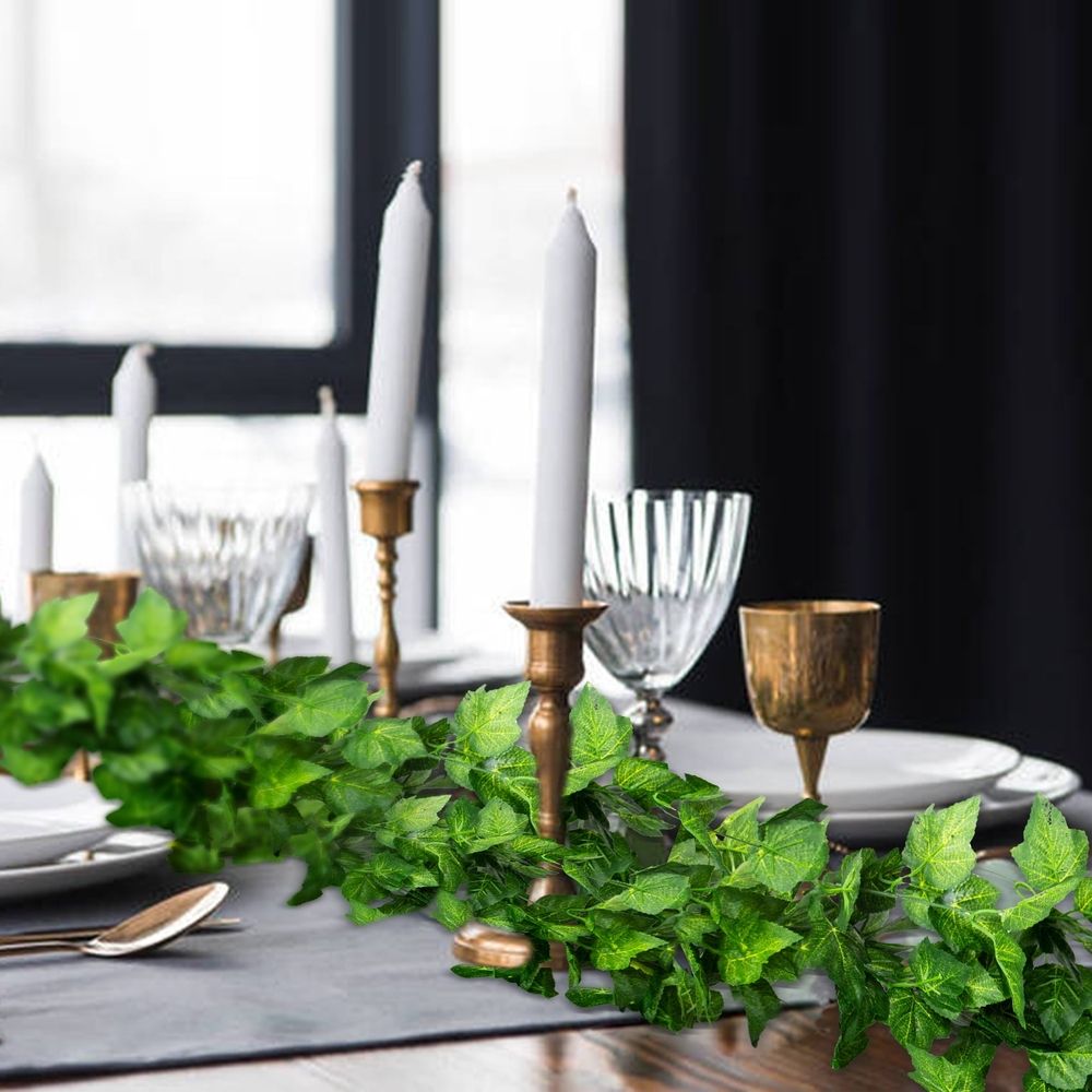 12 Pack Artificial Ivy Vines, Fake Ivy Garland for Home Decor, Faux Hanging Plants for Indoor Outdoor Aesthetics Decoration