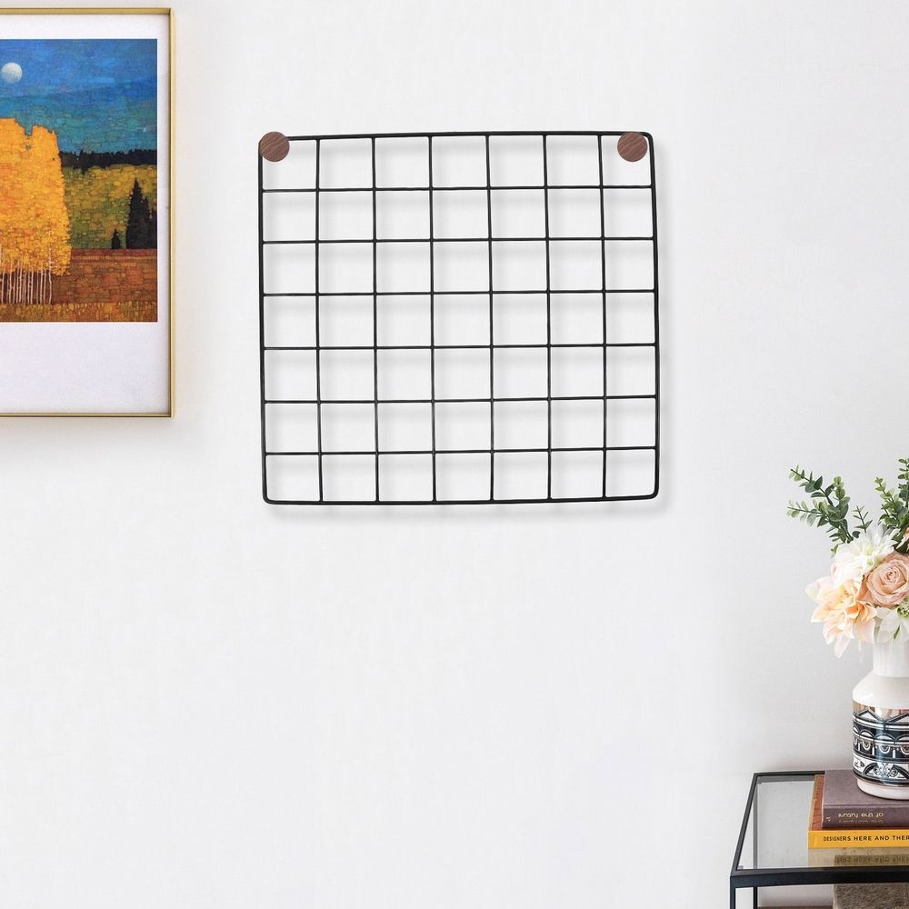 Metal Wall Grid Panel Durable Iron Wire Grid Photo Display Rack for Organized Storage