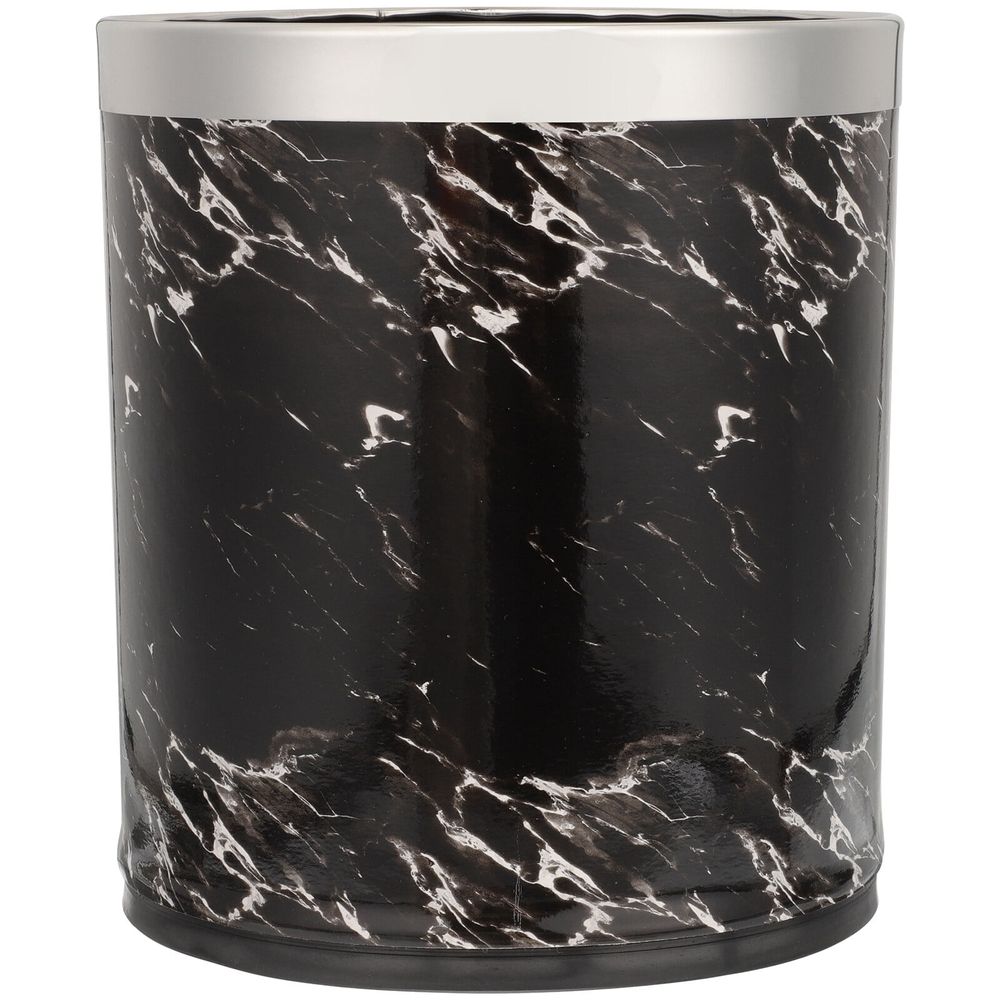 Home Use Black Marble Trash Can Plastic Garbage Container for Bathroom