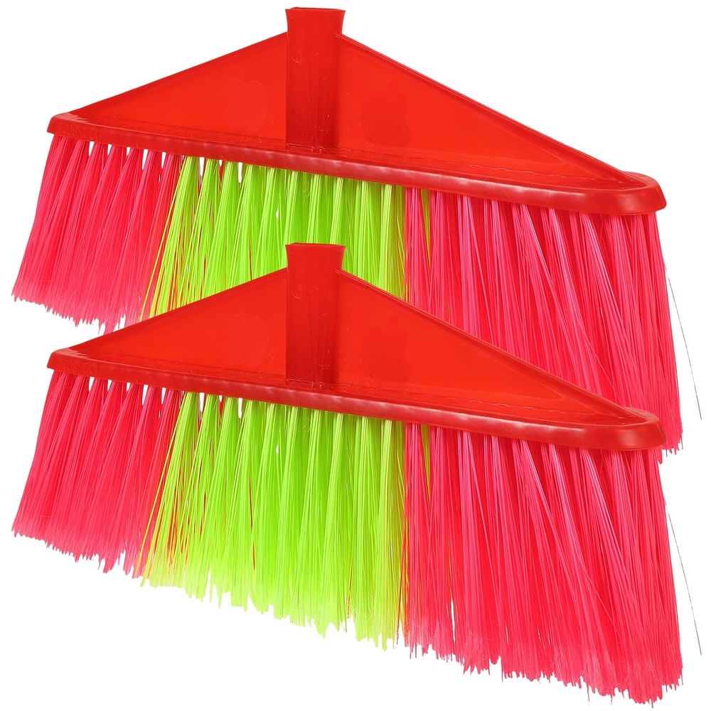 2-Pack Floor Broom Replacement with Thick Bristles for Indoor Sweeping and Cleaning