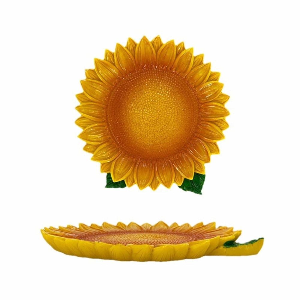 Serving Trays, Resin Fruit Bowl, Sunflower-shaped Decorative plate, Dessert Candy Snack Plate Nut Bowl for Living Room, Art Tabletop Home decoration