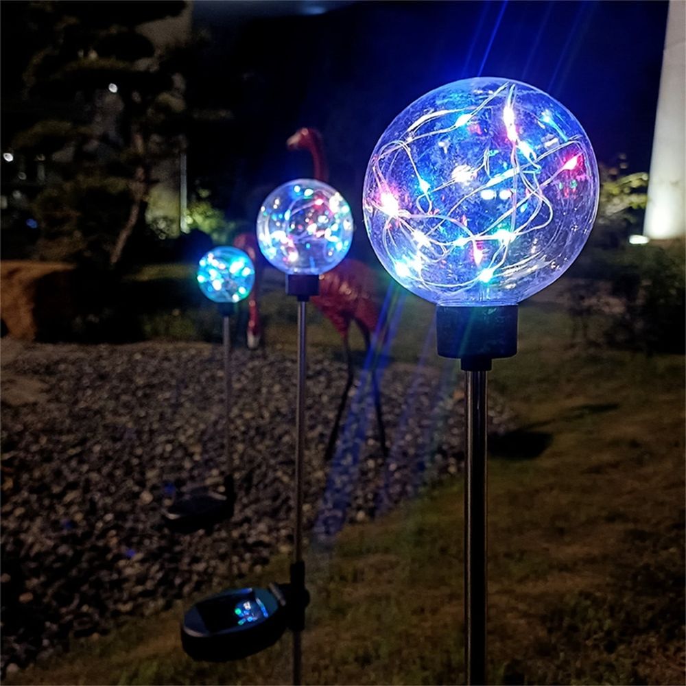 Solar Garden Globe Lights, Color-Changing & Waterproof, LED