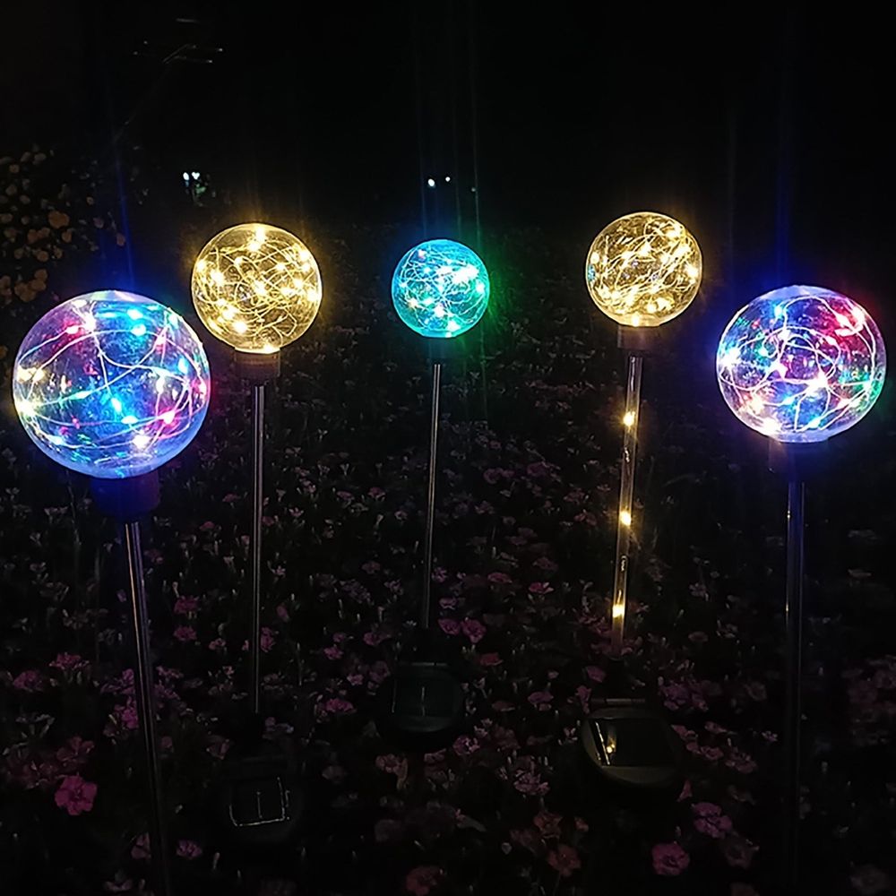 Solar Garden Globe Lights, Color-Changing & Waterproof, LED