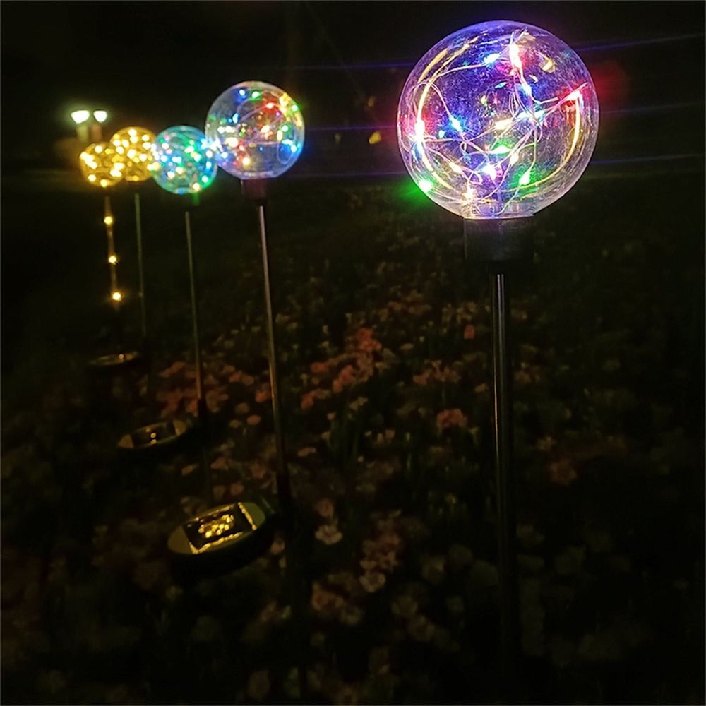 Solar Garden Globe Lights, Color-Changing & Waterproof, LED