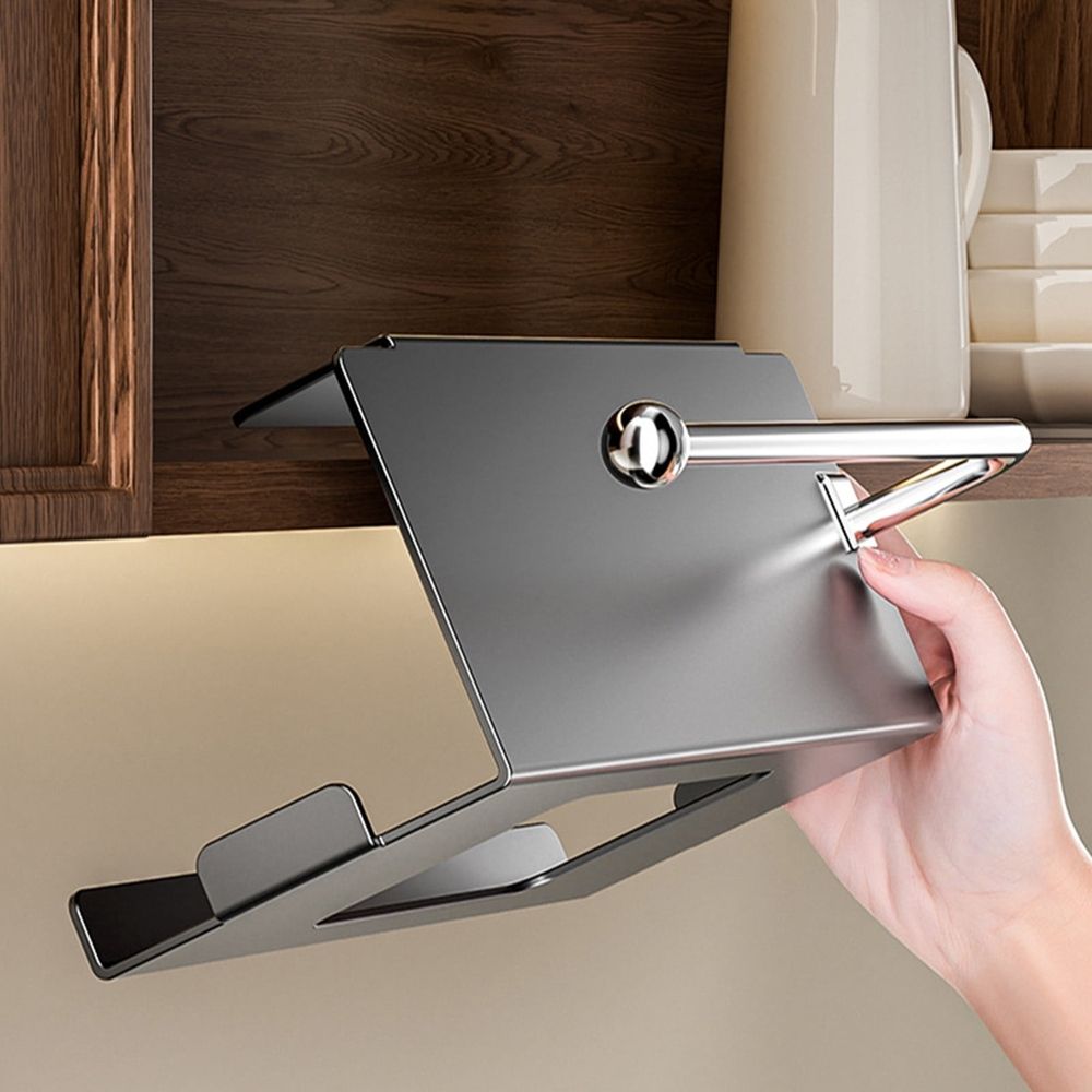 Under Mirror Cabinet Face Towel Storage Box, Wall Mounted Toilet Paper Towel Holder No Drill Tissue Rack for Bathroom Vanity Kitchen Sink Countertop Toilet Side Home Organization Space Saving Storage