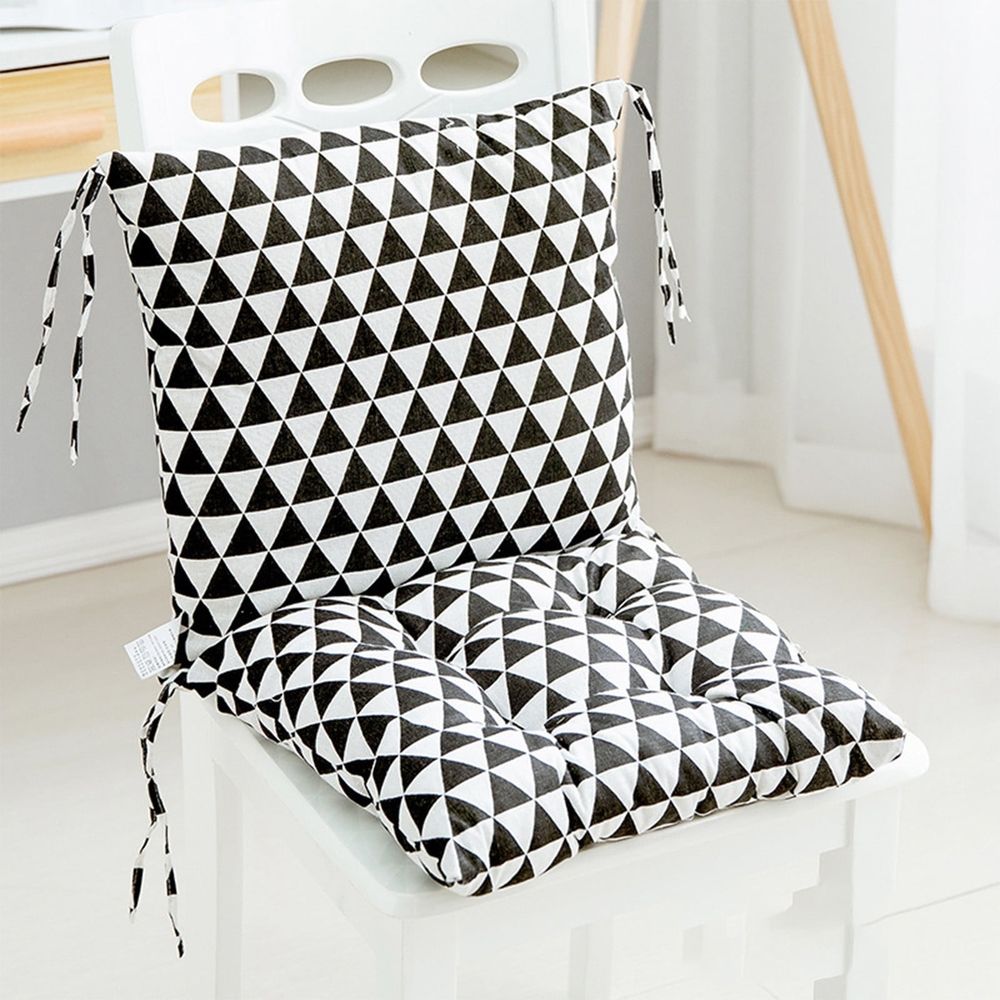 High Back Chair Cushion 15.75x31.5in, Weather Resistant Tufted Seat Pad with Ties, Comfortable Indoor Outdoor Cushion for Patio Dining, B