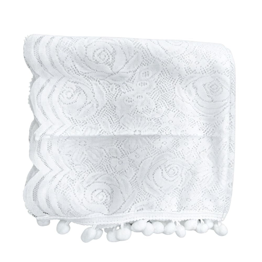 Exquisite Lace Table Runner French Country Sheer Table Flag Vintage Boho Wedding Decor for Dining Room Coffee Table Soft Breathable Romantic