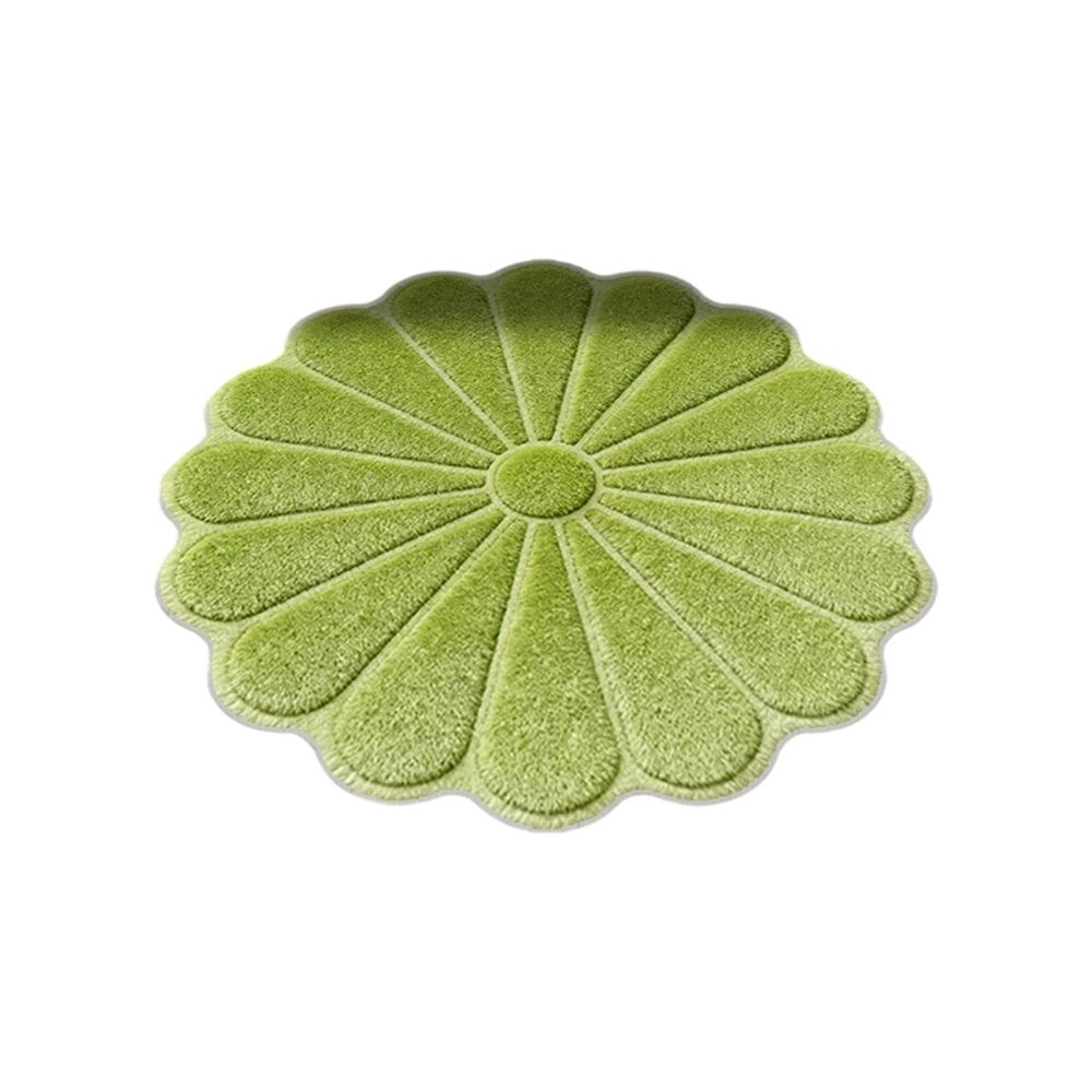 Flower Shaped Bathroom Floor Mat 23x23in Soft Absorbent Non Slip Anti Skid Bath Rug Decorative Waterproof for Home Entrance
