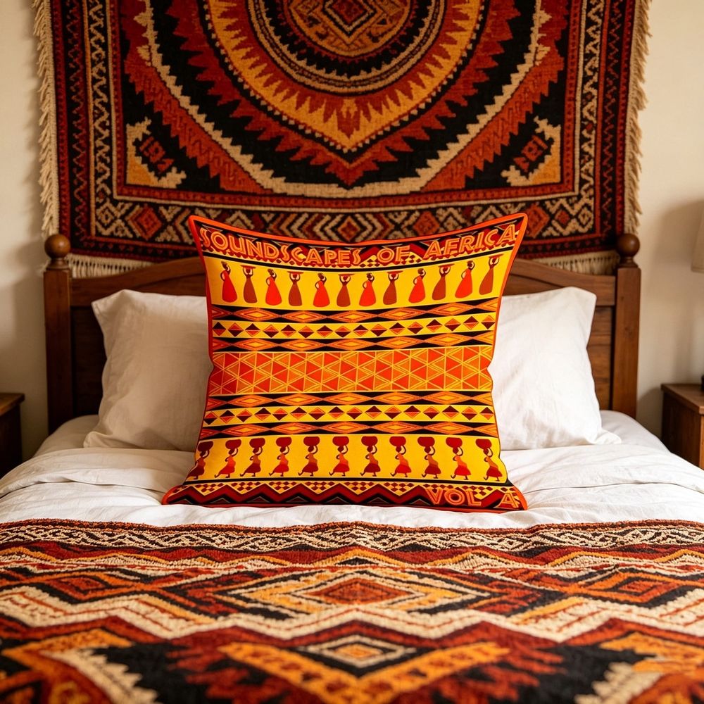 Bohemian Throw Pillow Cover African Tribal Print Decorative Cushion Cover Soft Boho Home Decor for Sofa Couch Bed Orange Red Yellow
