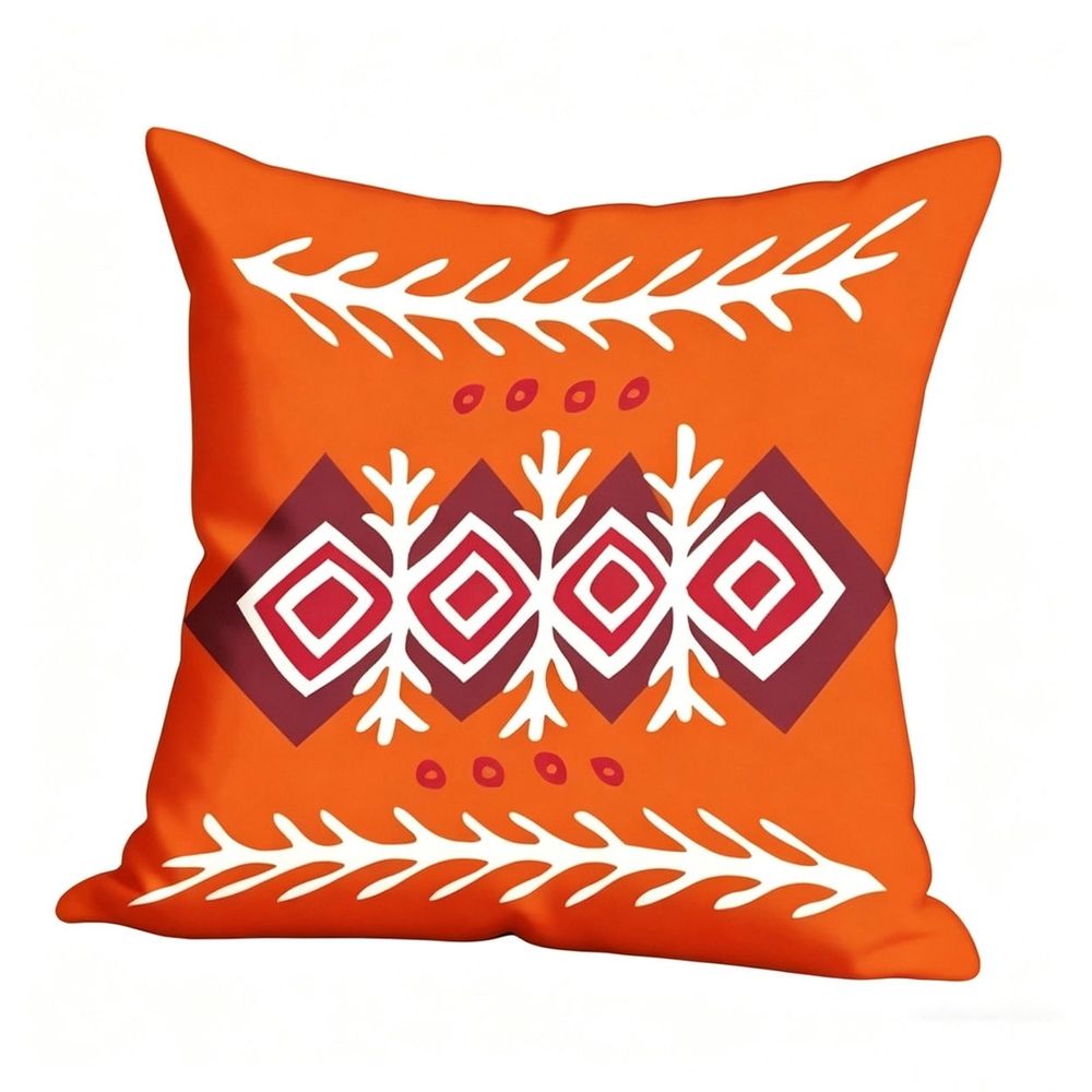 Bohemian Throw Pillow Cover Tribal Geometric Cushion Cover Southwest Decorative Soft Durable Sofa Couch Bed Boho Home Decor Terracotta