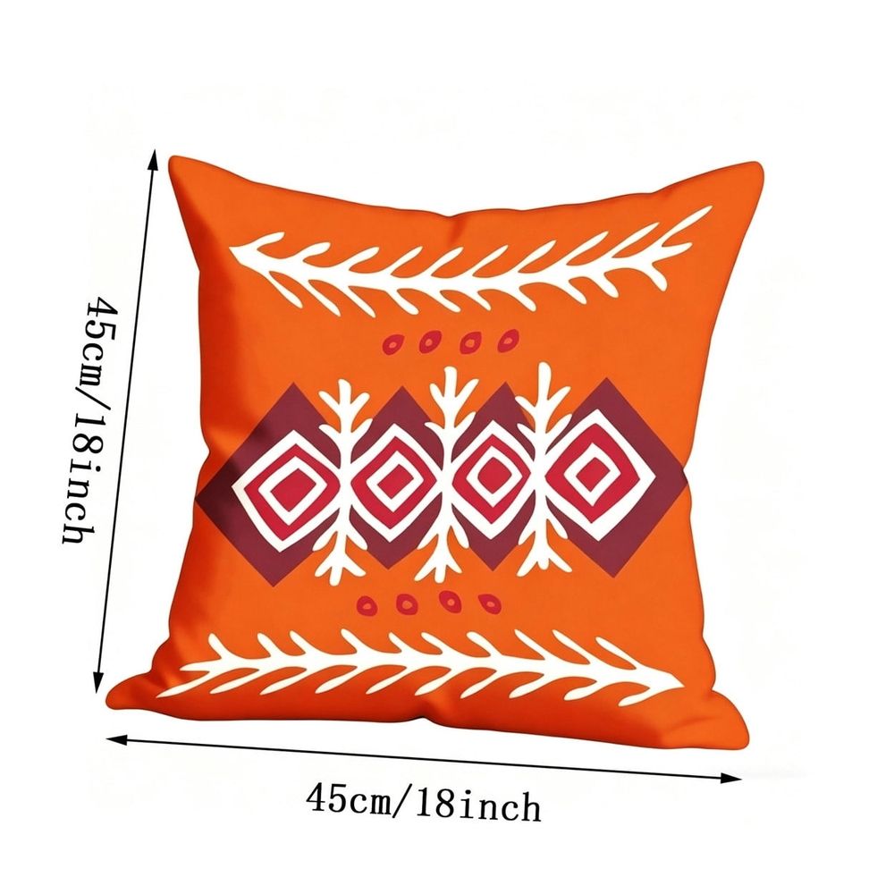 Bohemian Throw Pillow Cover Tribal Geometric Cushion Cover Southwest Decorative Soft Durable Sofa Couch Bed Boho Home Decor Terracotta