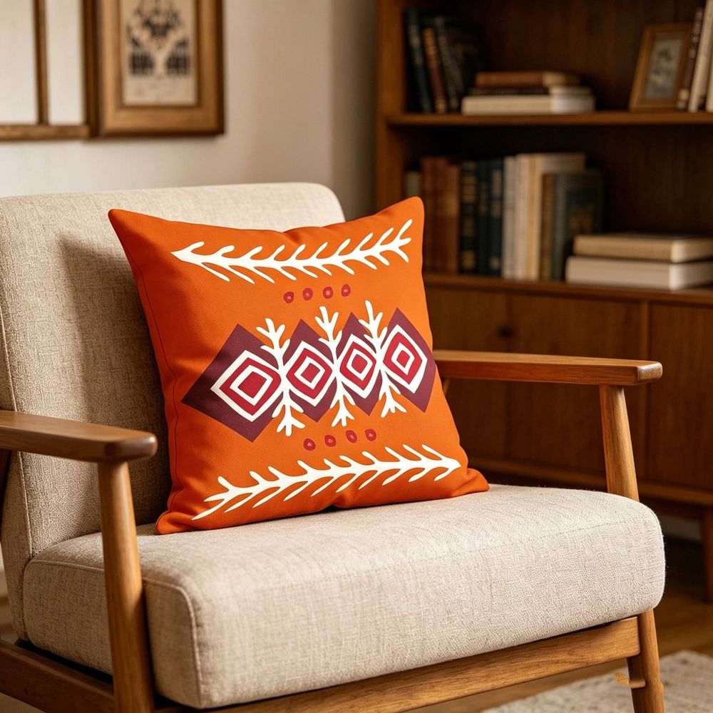 Bohemian Throw Pillow Cover Tribal Geometric Cushion Cover Southwest Decorative Soft Durable Sofa Couch Bed Boho Home Decor Terracotta