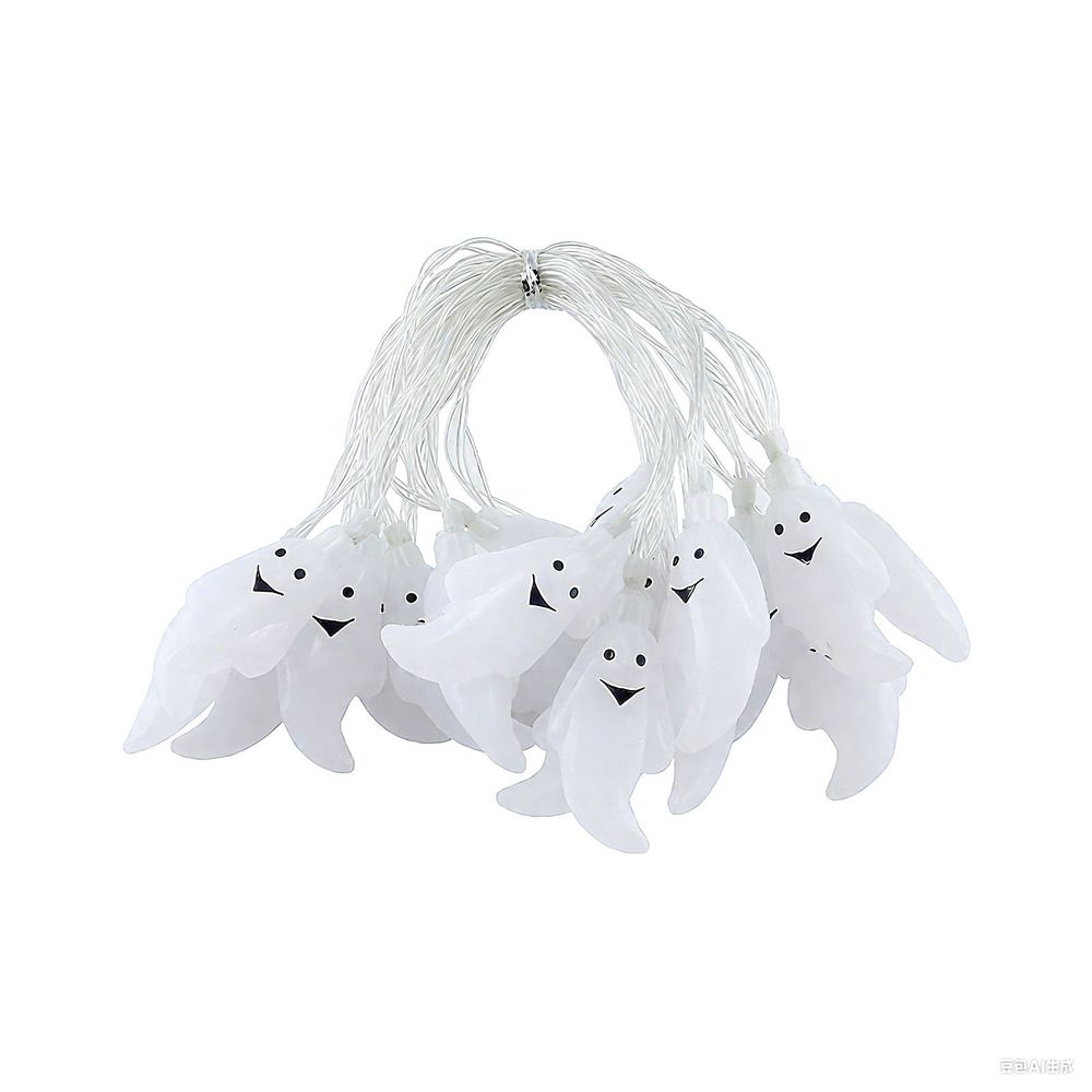 20 LED Halloween String Lights, Cute Battery Operated Ghost String Lights Indoor for Fireplace Party Porch Room Halloween Decorations