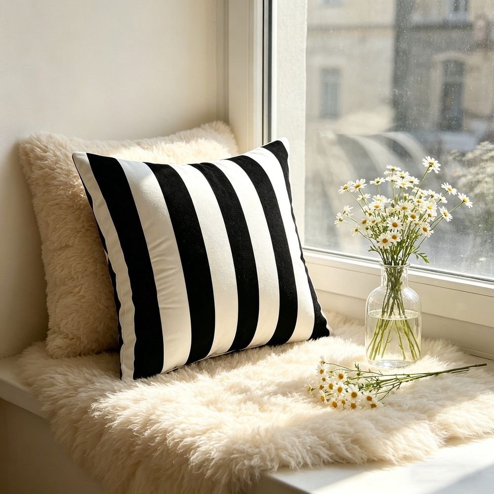 Decorative Throw Pillow Soft Modern Square Cushion for Sofa Couch Bed Bedroom Living Room Home Decor Comfortable Support
