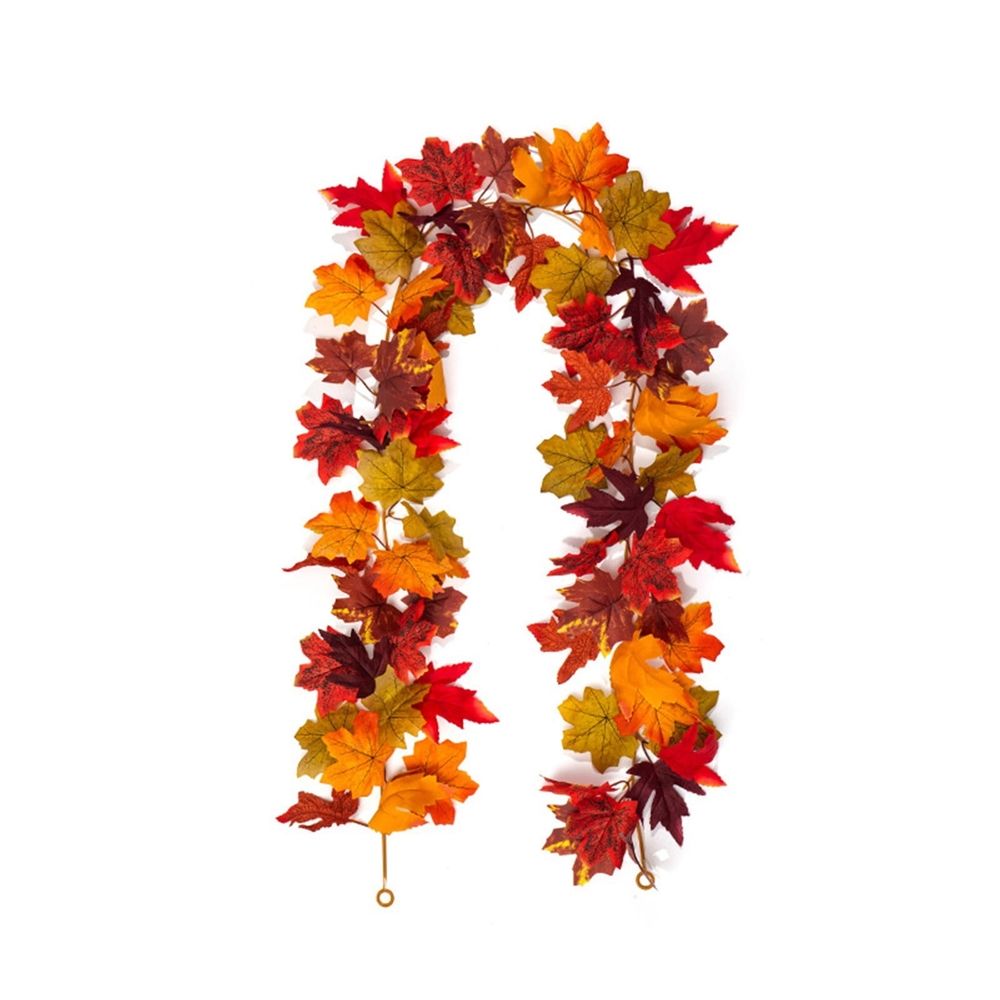 Artificial Maple Leaf Garland Fall Hanging Vine Autumn Foliage Decor for Front Door Fireplace Mantel Stair Railing Wall Thanksgiving Harvest Festival Seasonal Home Decoration 68.9 Inch