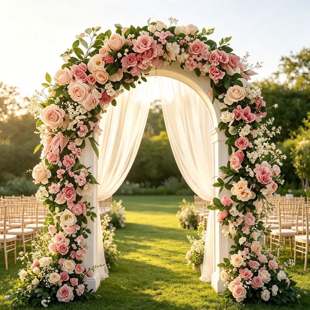 Artificial Rose Flower Garland Hanging Floral Vine for Wedding Arch Wall Ceiling Room Party Pergola Home Decoration 39.37 inch