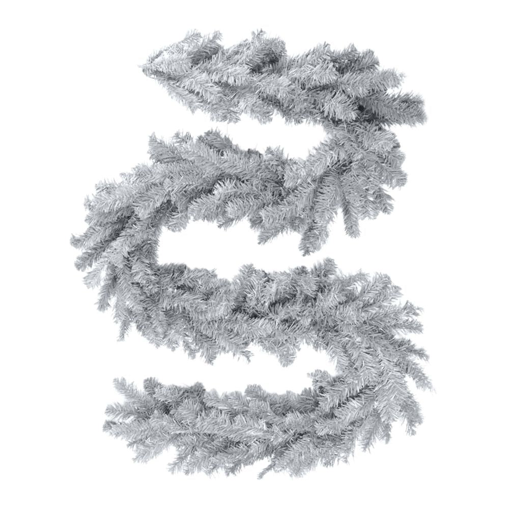 Silver Christmas Tinsel Garland Glitter PVC Holiday Garland for Fireplace Mantel Staircase Front Door Christmas Tree Wall Indoor Covered Outdoor Decoration 106.29 inch