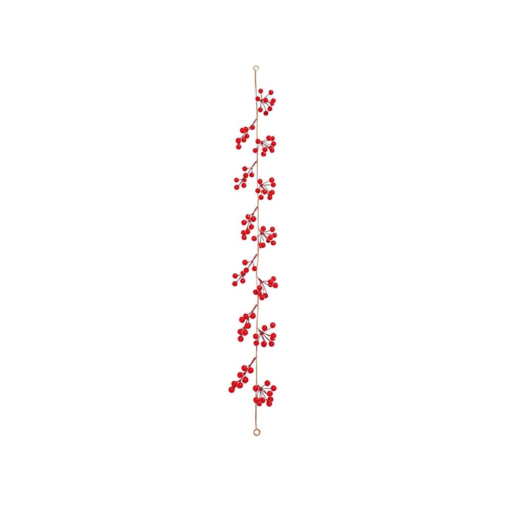 Christmas Red Berry Garland Artificial Berry Vine with Green Foliage for Fireplace Mantel Front Door Window Stair Railing Table Holiday Home Decor 39.37 inch C