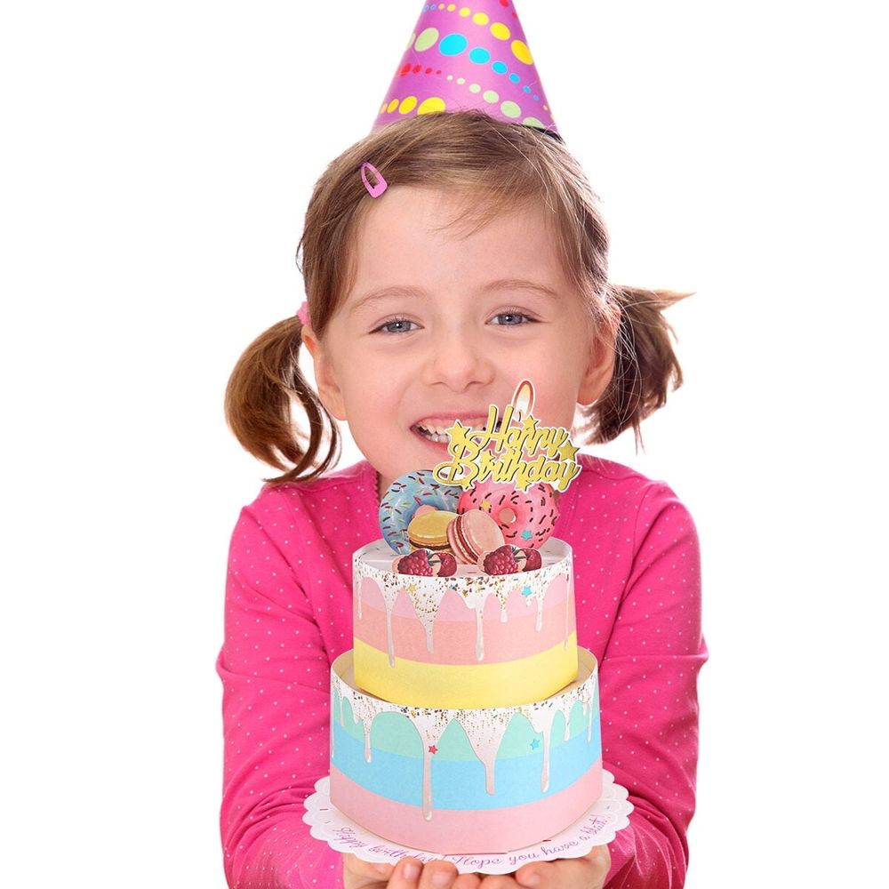 3D Two-Layer Birthday Cake Greeting Card with Envelope for Special Celebrations