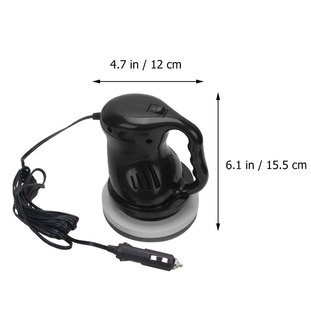 12V Mini Car Polisher and Waxing Machine for Auto Scratch Repair, Paint Seal, and Cosmetic Detailing - Black