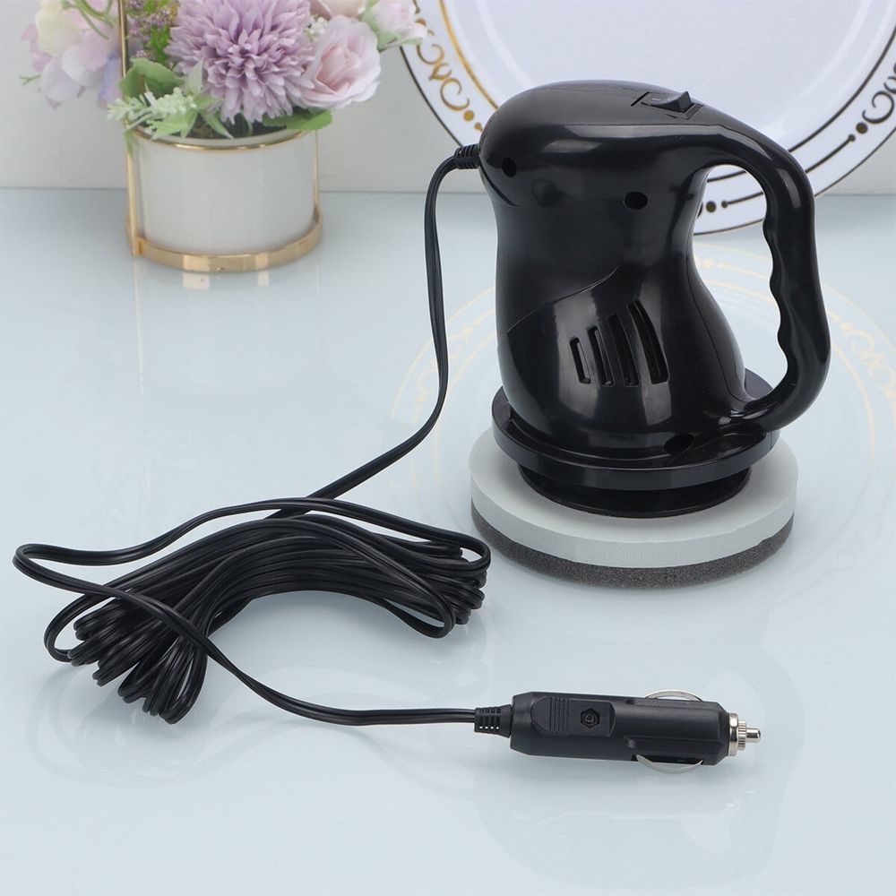 12V Mini Car Polisher and Waxing Machine for Auto Scratch Repair, Paint Seal, and Cosmetic Detailing - Black