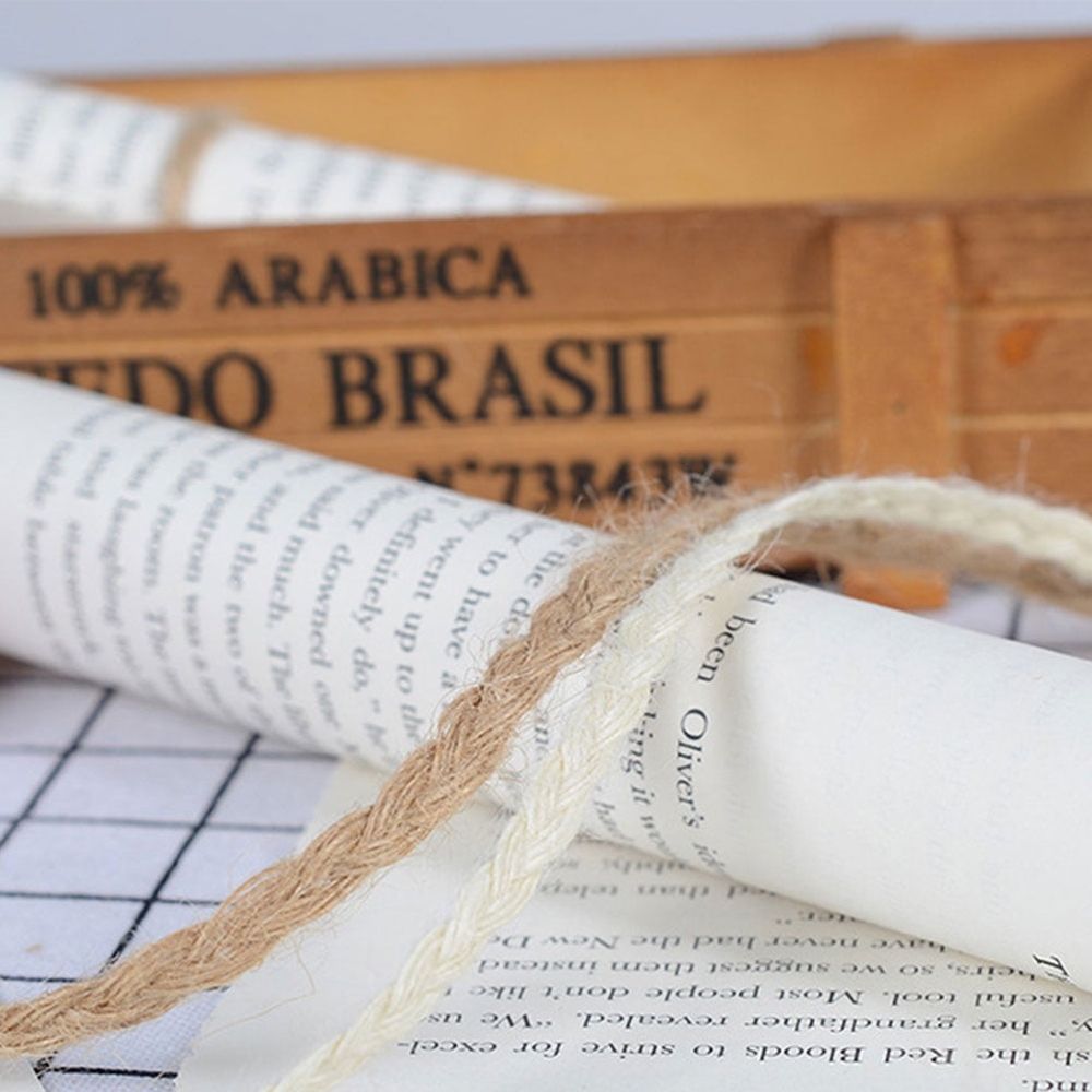 3-Pack 5m Natural Jute Twine White Woven String for Crafts, Wrapping, Packaging and Bundling