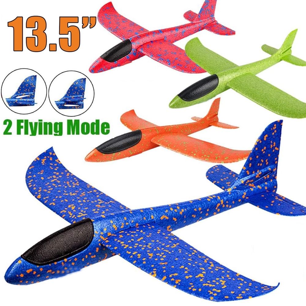 4PCS Airplane Toys, 13.5" Large Throwing Foam Plane, Flying Toy for Kids, Gifts for 3 4 5 6 7 Year Old Boy, Outdoor Sport Toys Birthday Party Favors Foam Airplane