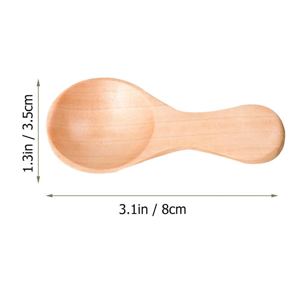 Set of 4 Wooden Spoons for Kids, Small Children's Serving Utensils in Powdered Khaki Color