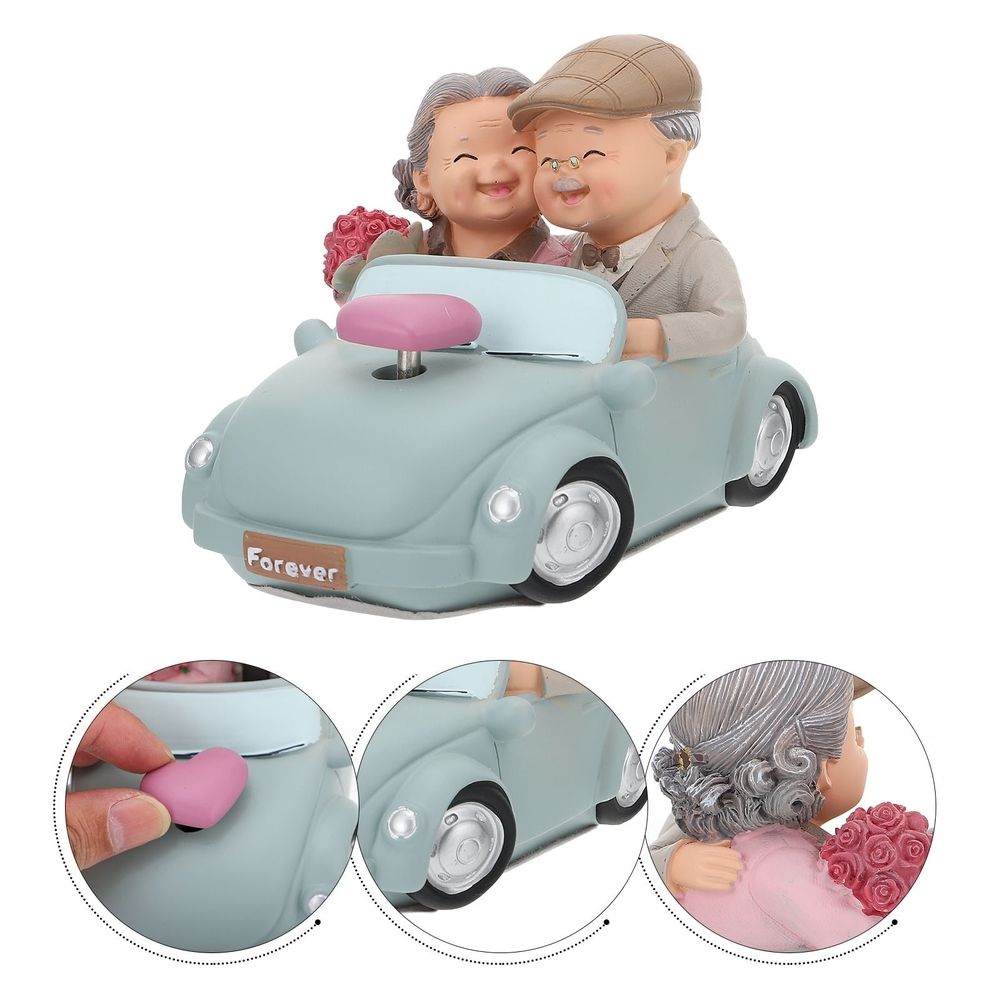 Elegant Resin Statue of Elderly Couple, Romantic Ornament for Valentine's Day, Wedding Decor, Anniversary