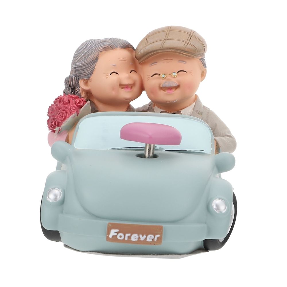 Elegant Resin Statue of Elderly Couple, Romantic Ornament for Valentine's Day, Wedding Decor, Anniversary