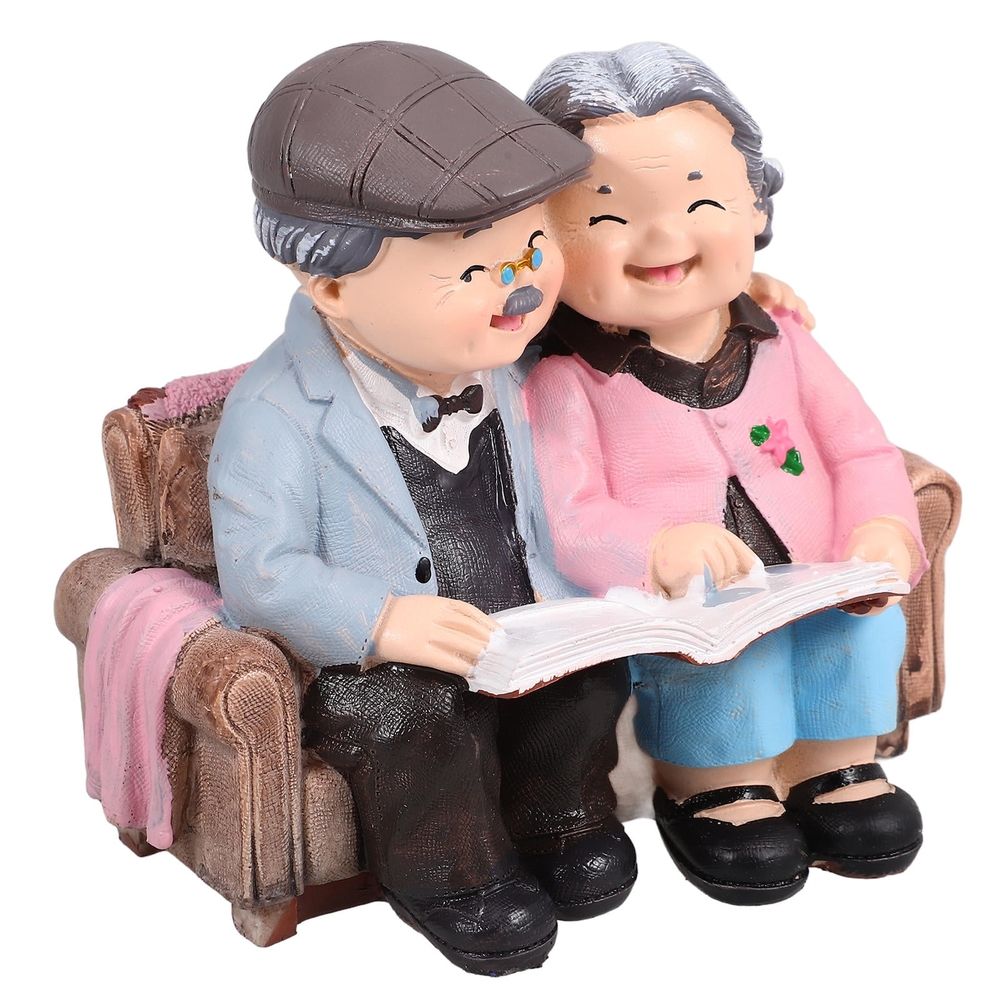 Miniature Elderly Couple Cake Topper Figurines, Old Couple Decorations for Shower and Birthday Cakes