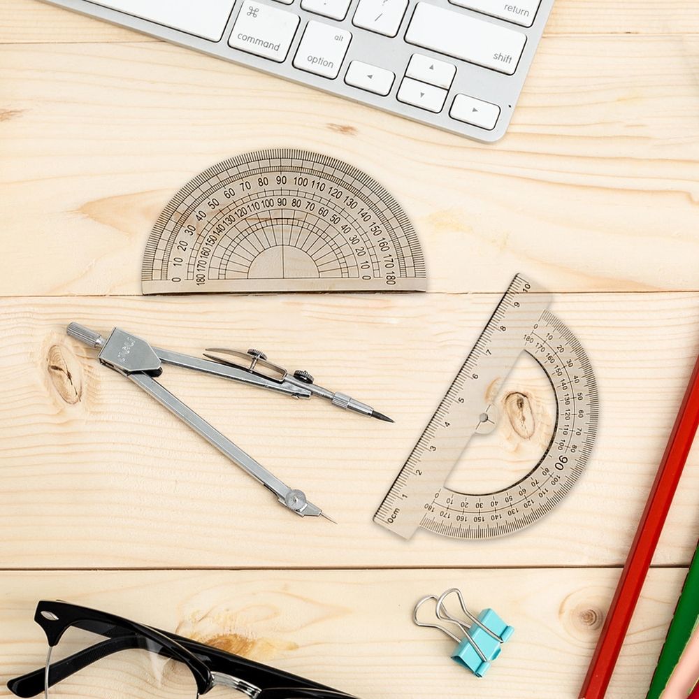 2Sets Ruler Set Transparent Plastic Triangle Drawing Rule for Students and Designers 11.8x1.2x0.04in