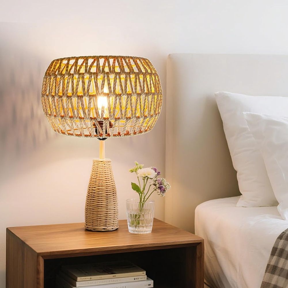 Hanging Light Lamp Shades Boho Rattan Lamp Shades, Woven LampShades for Floor Lamps Rattan Pendant Lights