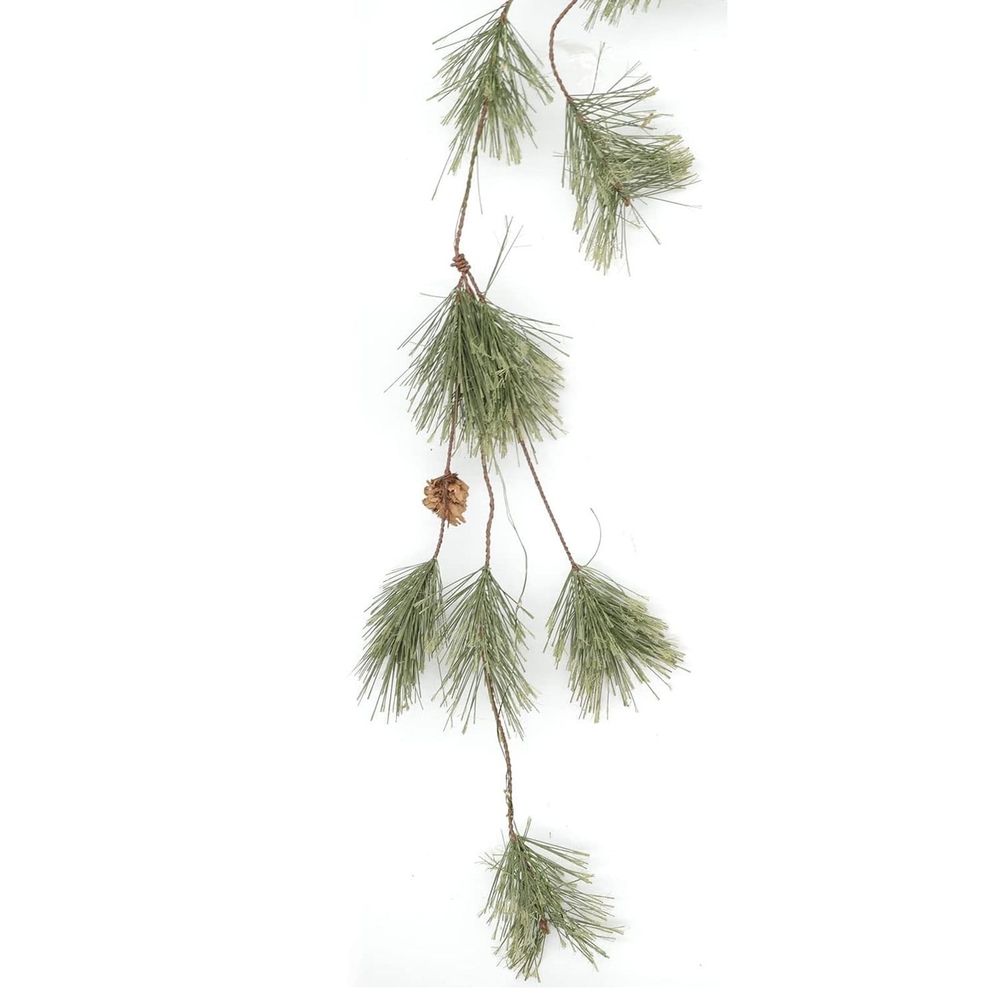 6ft Smokey Christmas Garland with Lights, Natual Rustic Cedar Pine Garland with Pine Cones for Home New Year, Mantle, Farmhouse Indoor Outdoor Decoration